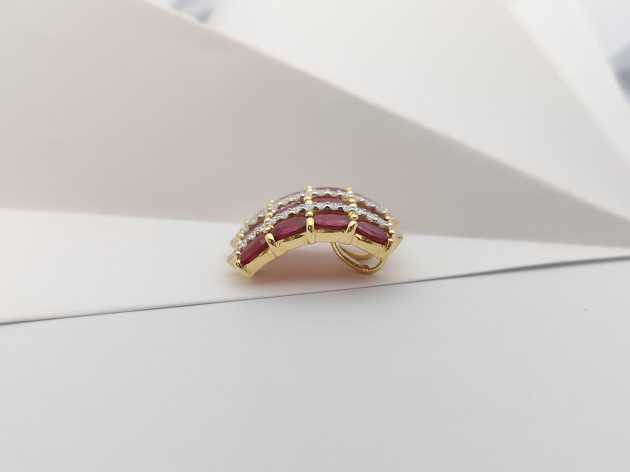 Women's Ruby with Diamond Pendant Set in 18 Karat Gold Settings For Sale