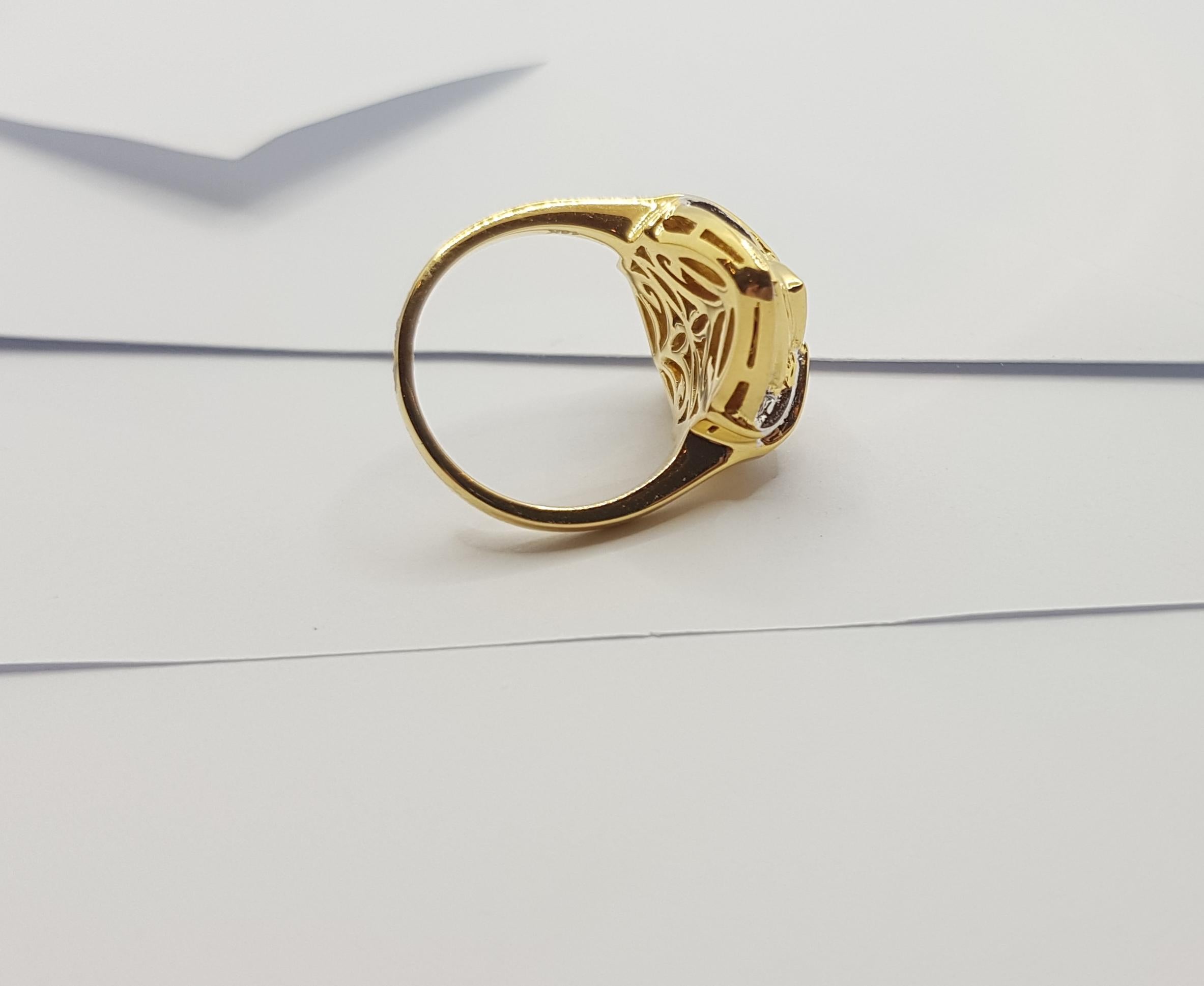 Rubin mit Diamantring in 18 Karat Gold gefasst 8