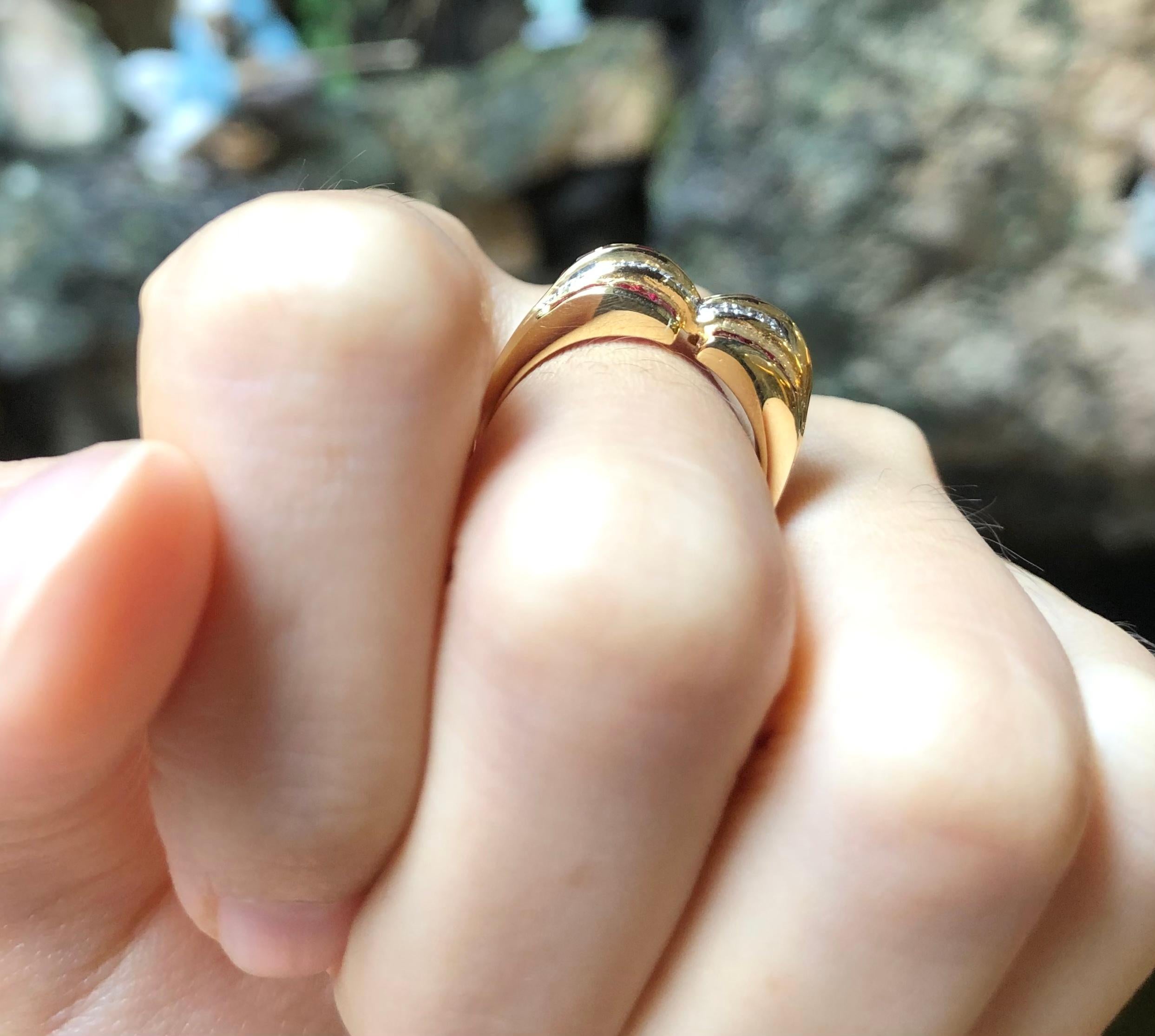 Women's Ruby with Diamond Ring Set in 18 Karat Gold Settings