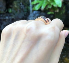Ruby with Diamond Ring Set in 18 Karat Rose Gold Settings