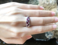 Ruby  with Diamond Ring set in 18 Karat White Gold Settings