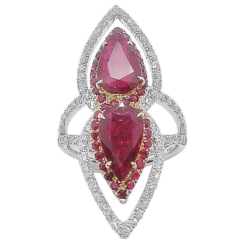 Ruby Ring Set in 18 Karat White Gold Settings For Sale at 1stDibs | 1 ...
