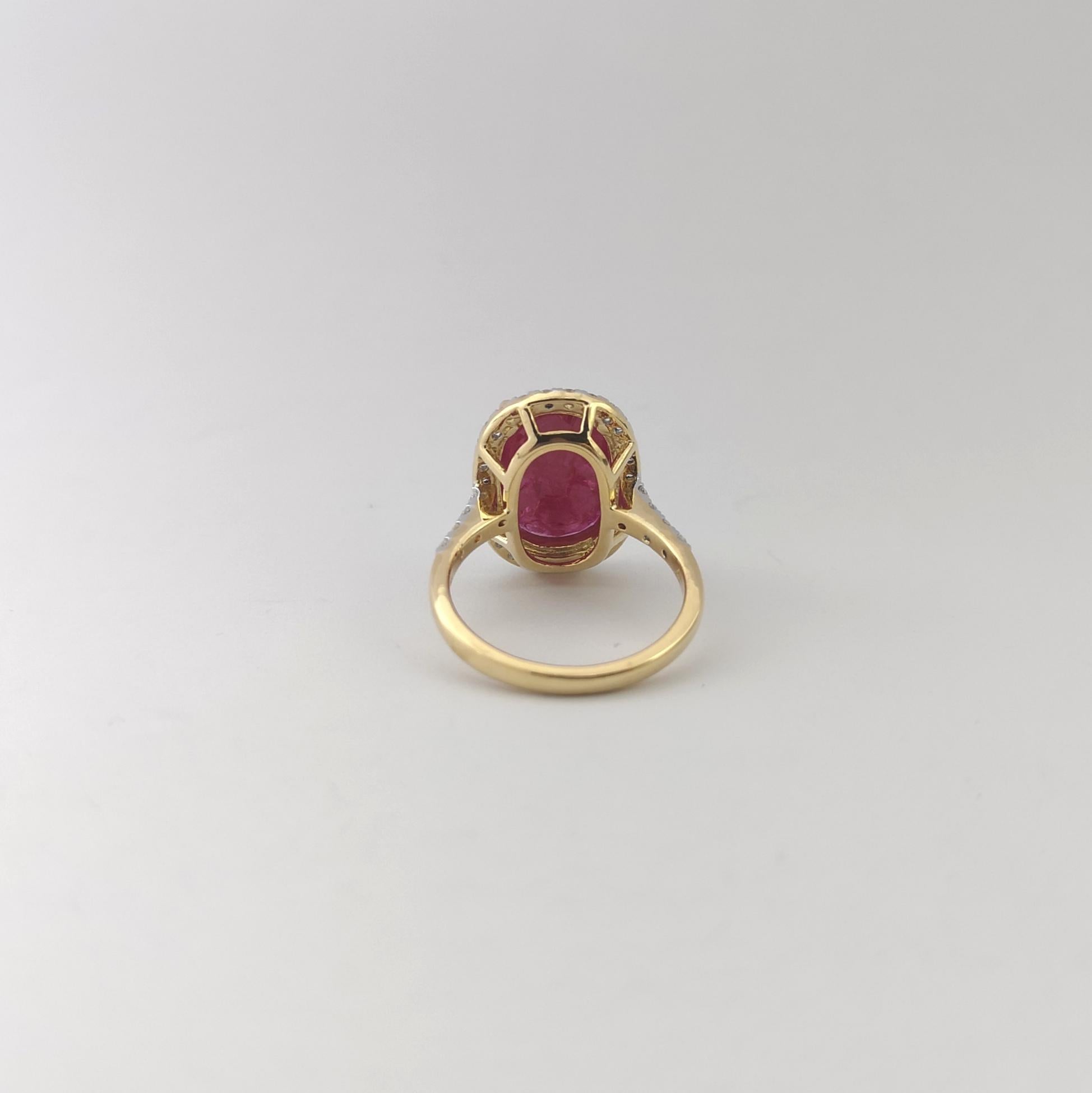 Ruby with Diamond Ring set in 18K Gold Settings For Sale 4