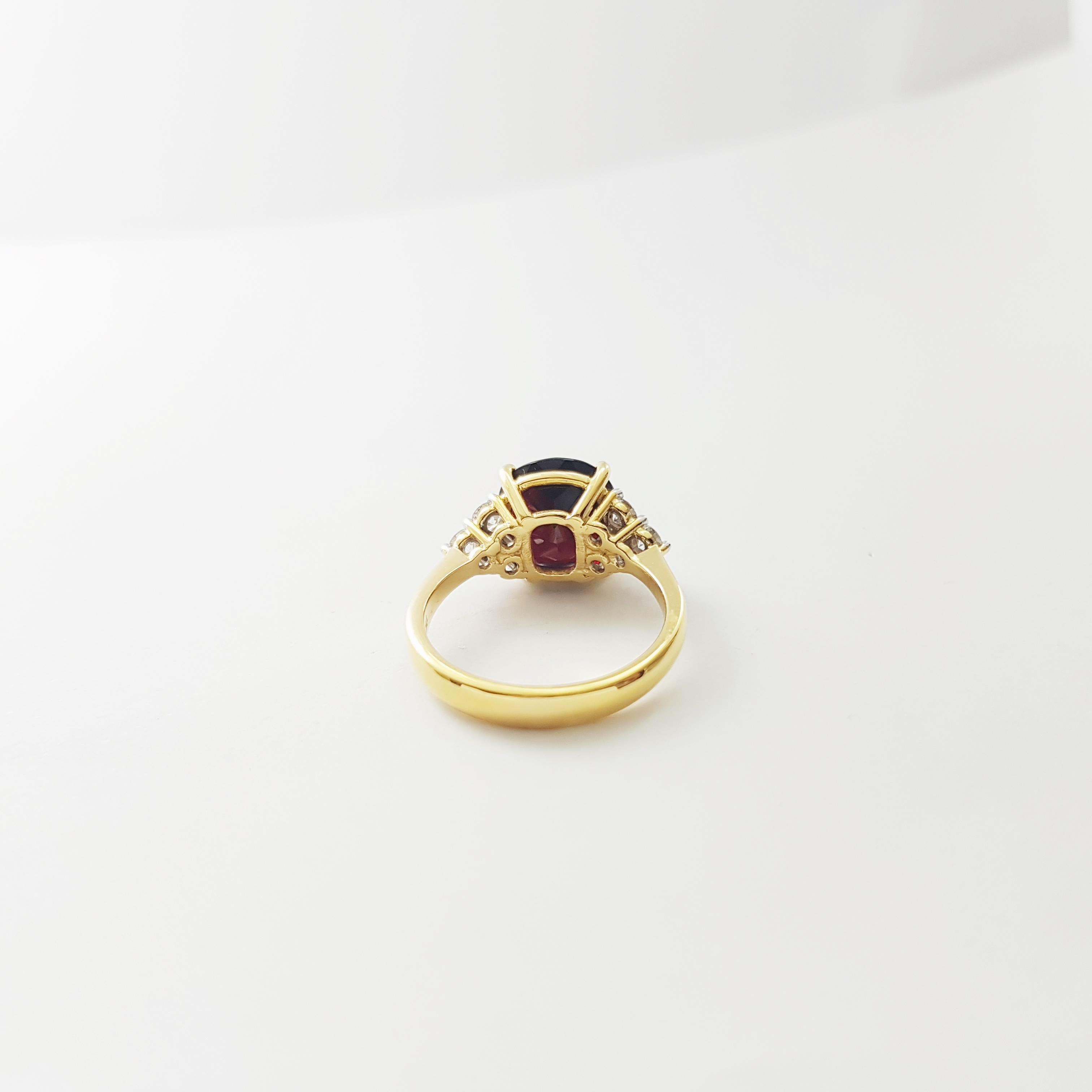 Ruby with Diamond Ring set in 18K Gold Settings For Sale 3