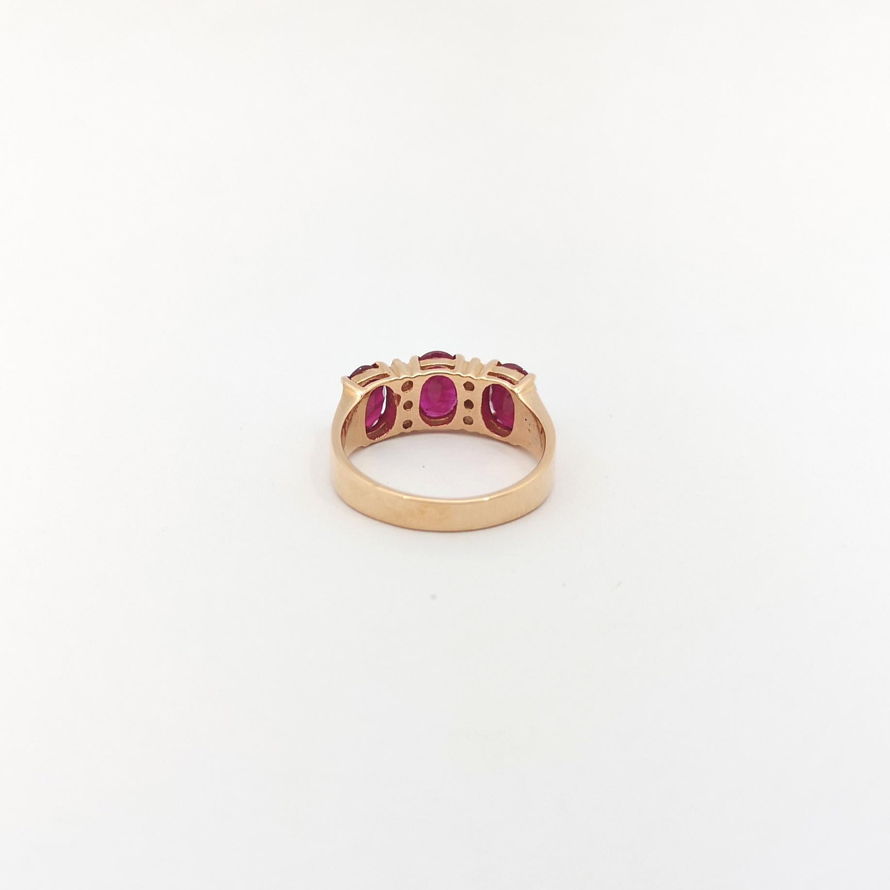 Ruby with Diamond Ring set in 18K Rose Gold Settings For Sale 4
