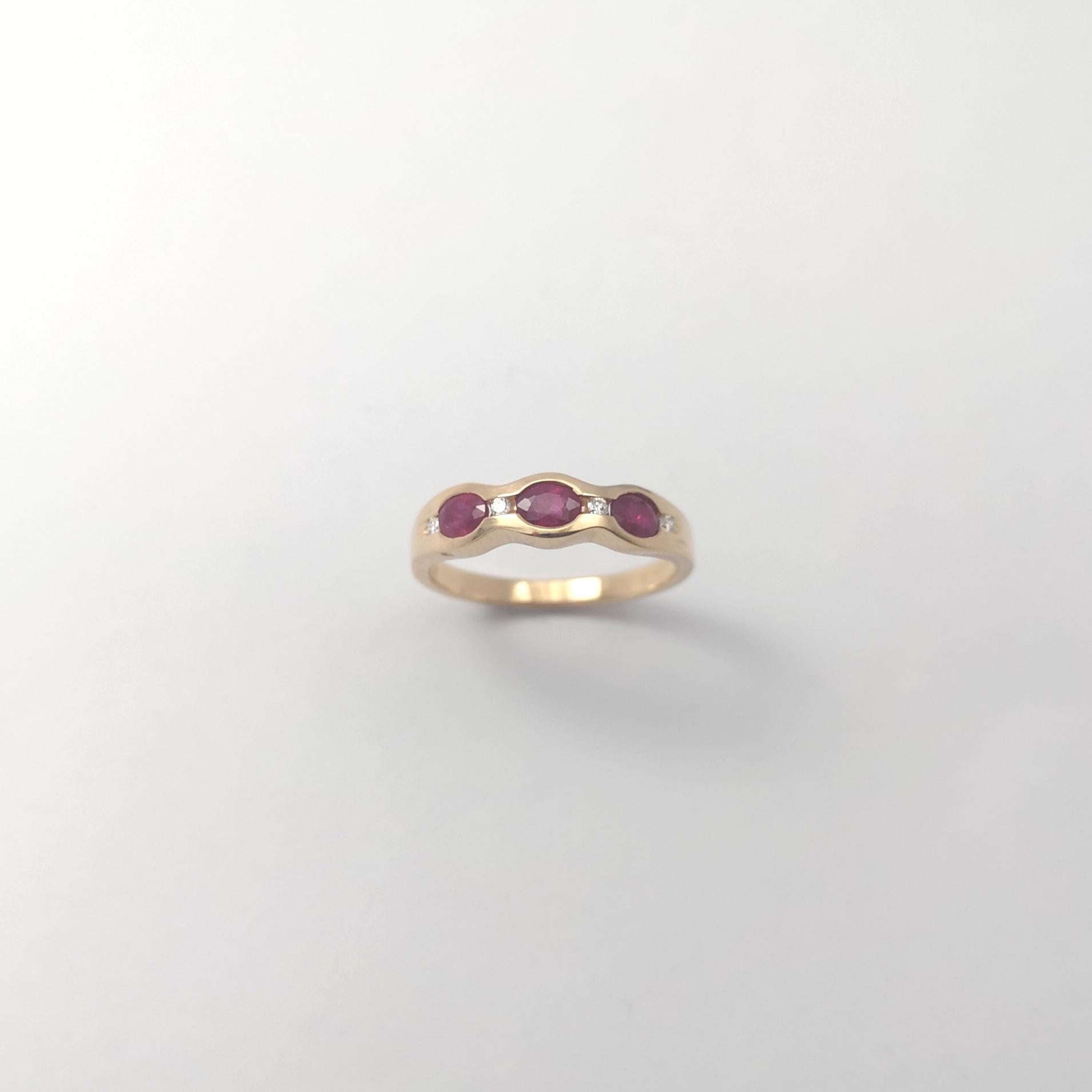 Anillo de Rubí con Diamante engastado en Oro Rosa de 18K en venta 4