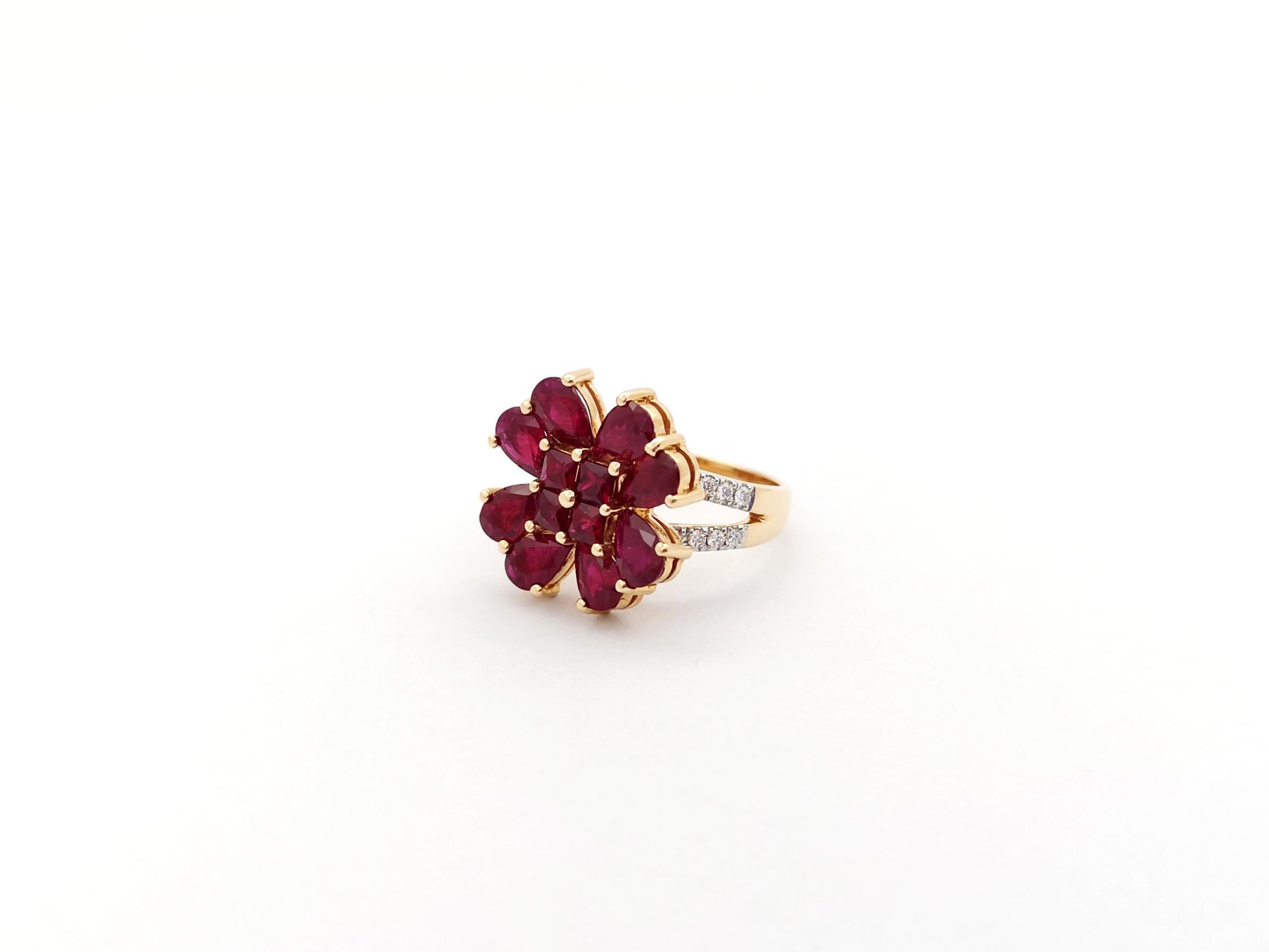 Ruby with Diamond Ring set in 18K Rose Gold Settings For Sale 5