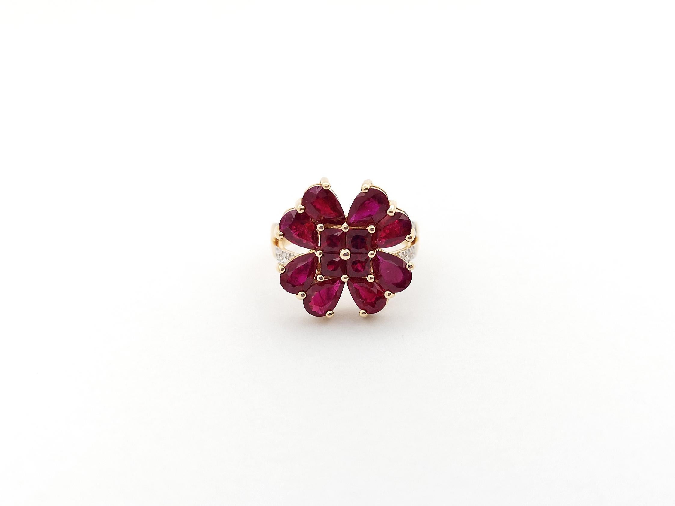 Anillo de Rubí con Diamante engastado en Oro Rosa de 18K en venta 6