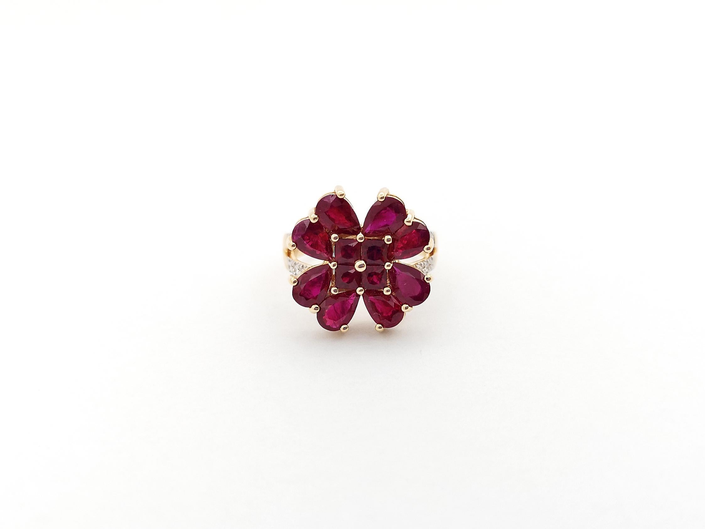 Ruby with Diamond Ring set in 18K Rose Gold Settings For Sale 6