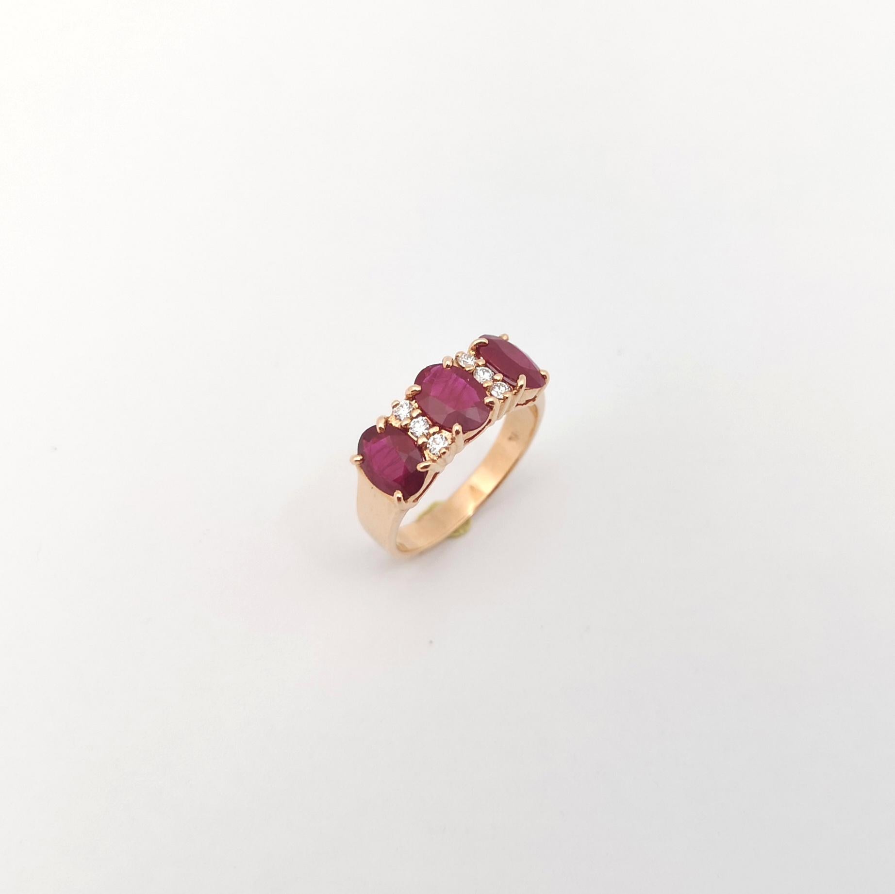 Ruby with Diamond Ring set in 18K Rose Gold Settings For Sale 6