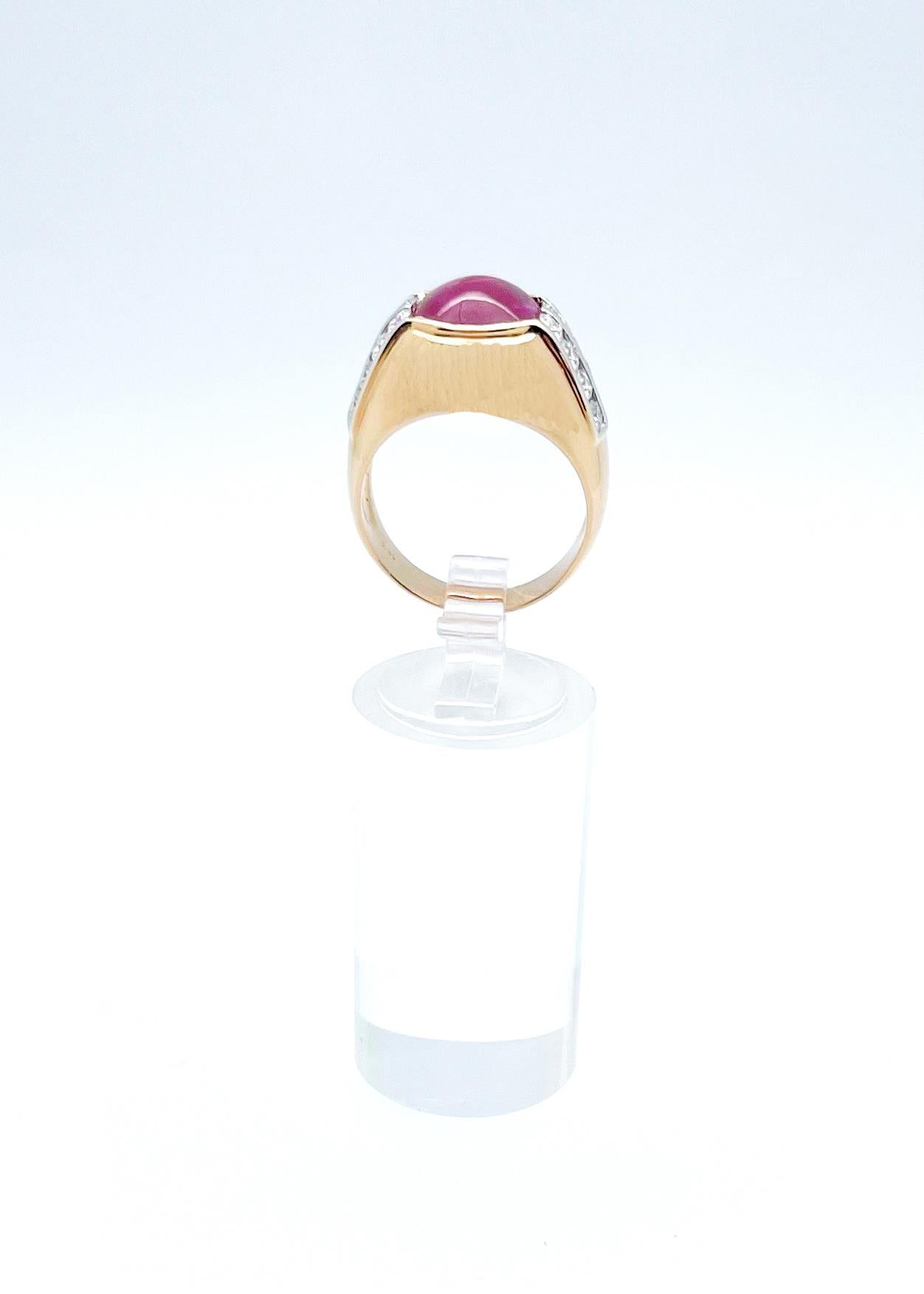 Anillo de Rubí con Diamante engastado en Oro Rosa de 18K en venta 6