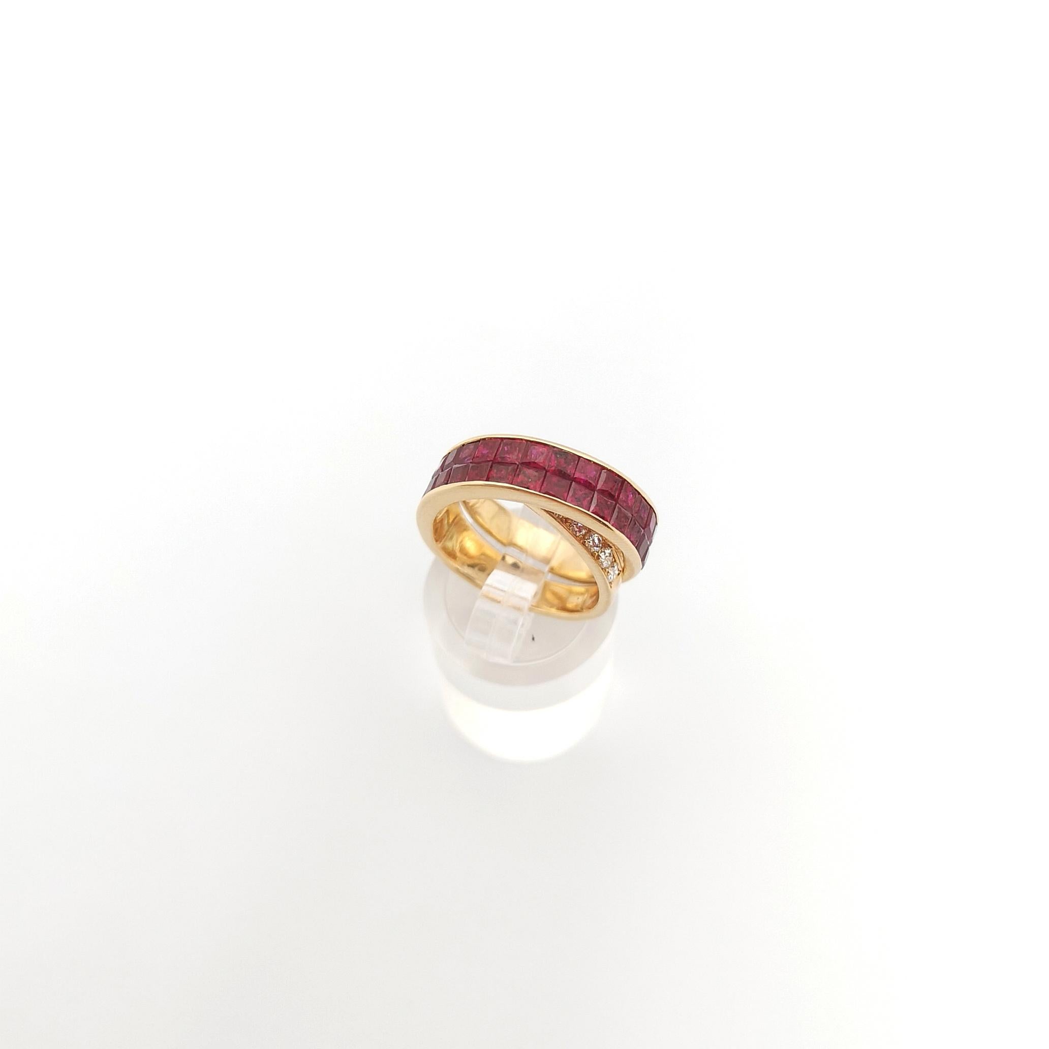 Ruby with Diamond Ring set in 18K Rose Gold Settings For Sale 7