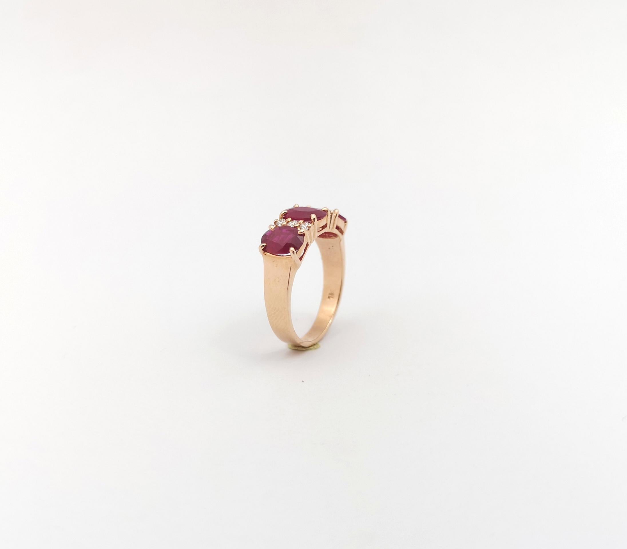 Ruby with Diamond Ring set in 18K Rose Gold Settings For Sale 7