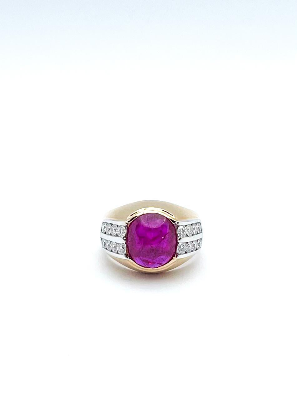 Anillo de Rubí con Diamante engastado en Oro Rosa de 18K en venta 7