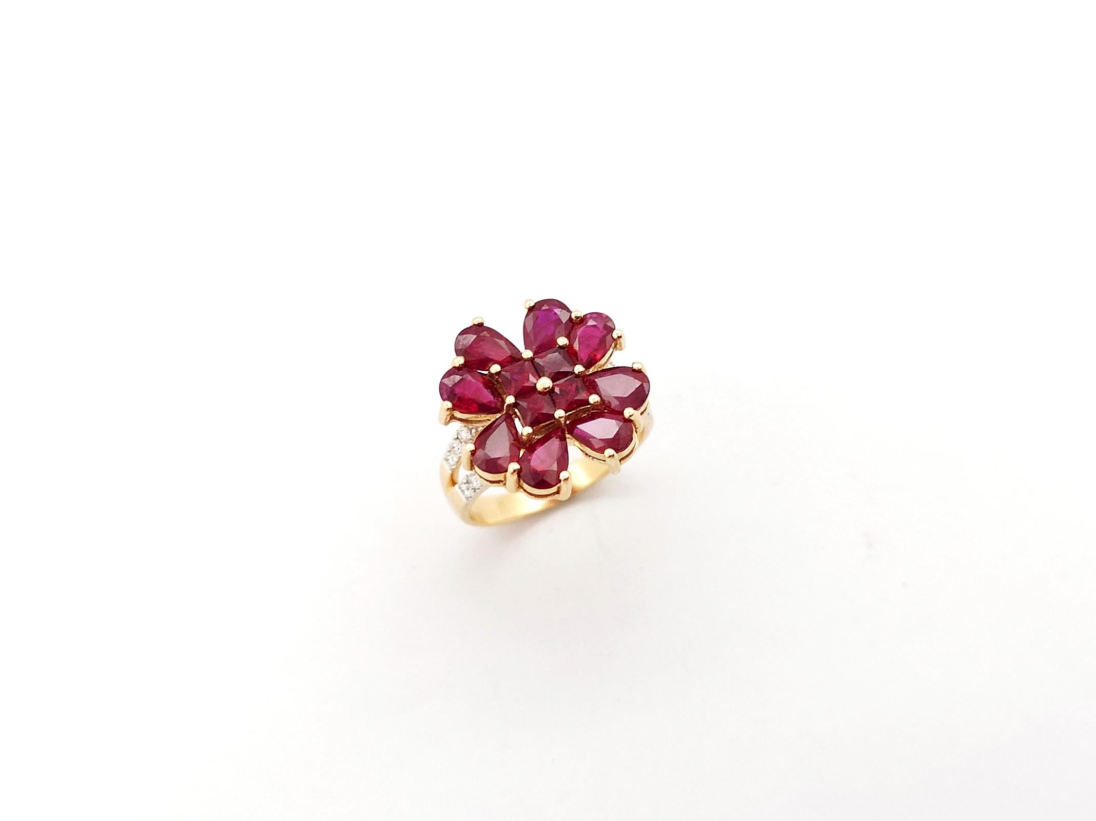 Ruby with Diamond Ring set in 18K Rose Gold Settings For Sale 8
