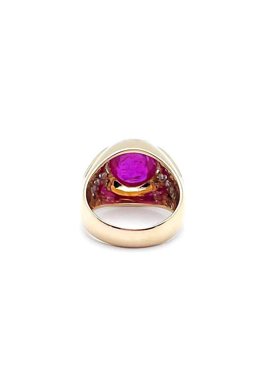 Anillo de Rubí con Diamante engastado en Oro Rosa de 18K en venta 8
