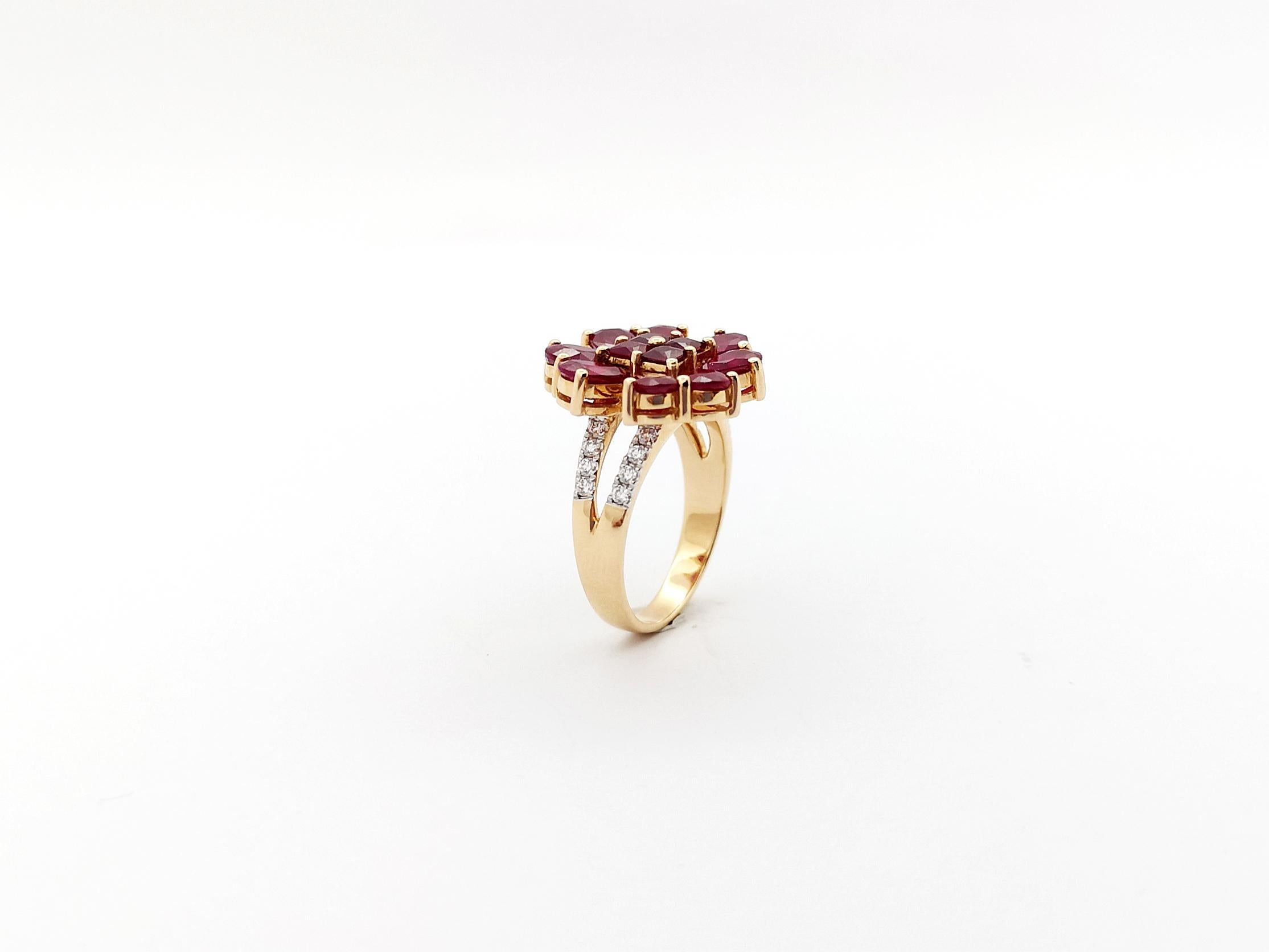 Ruby with Diamond Ring set in 18K Rose Gold Settings For Sale 9