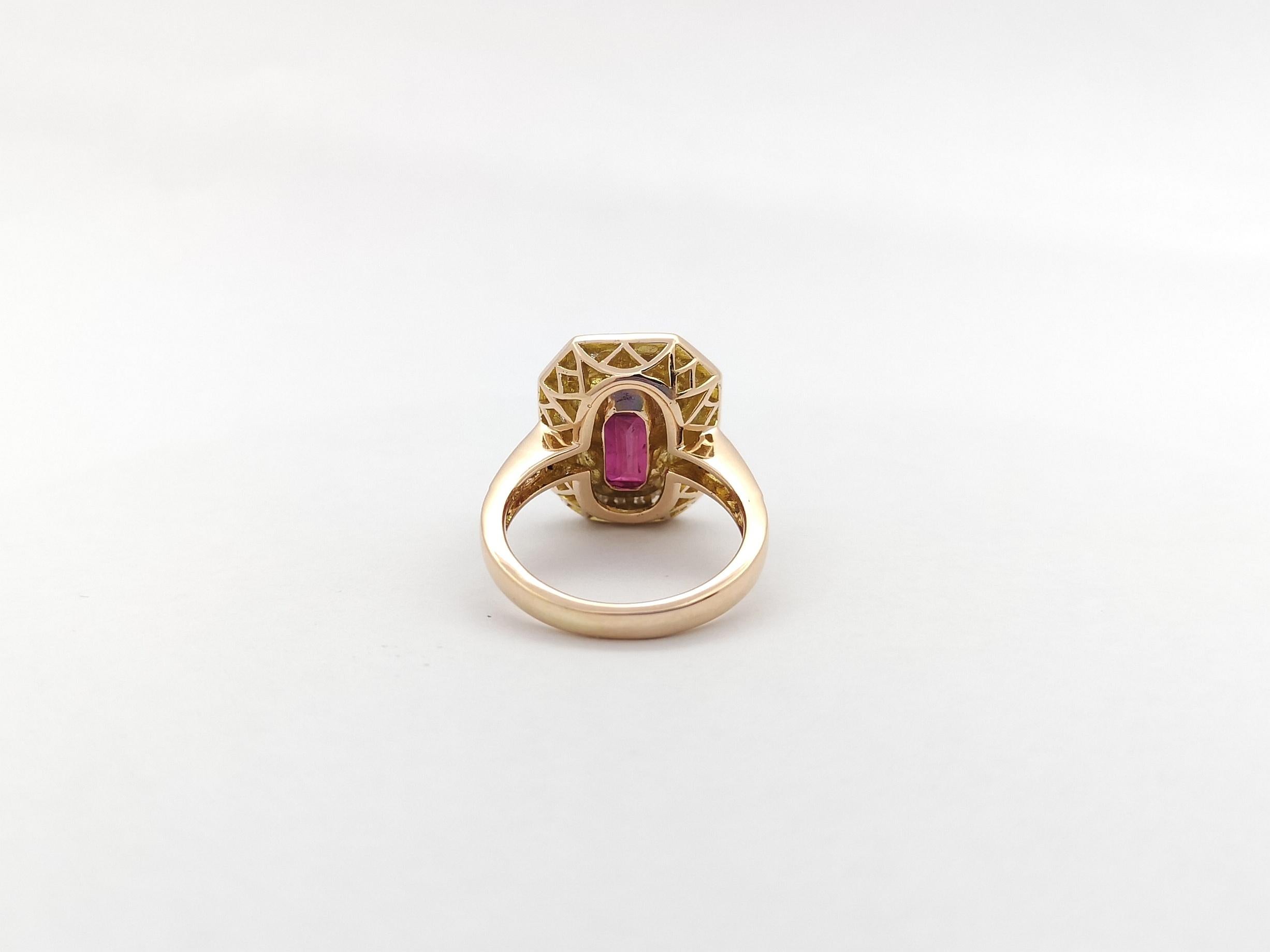 Ruby with Diamond Ring set in 18K Rose Gold Settings For Sale 10