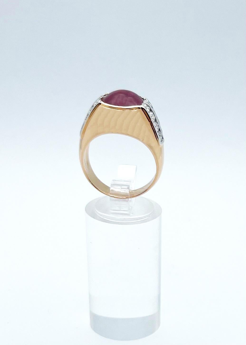 Anillo de Rubí con Diamante engastado en Oro Rosa de 18K en venta 10