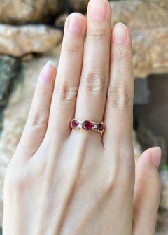 Ruby with Diamond Ring set in 18K Rose Gold Settings