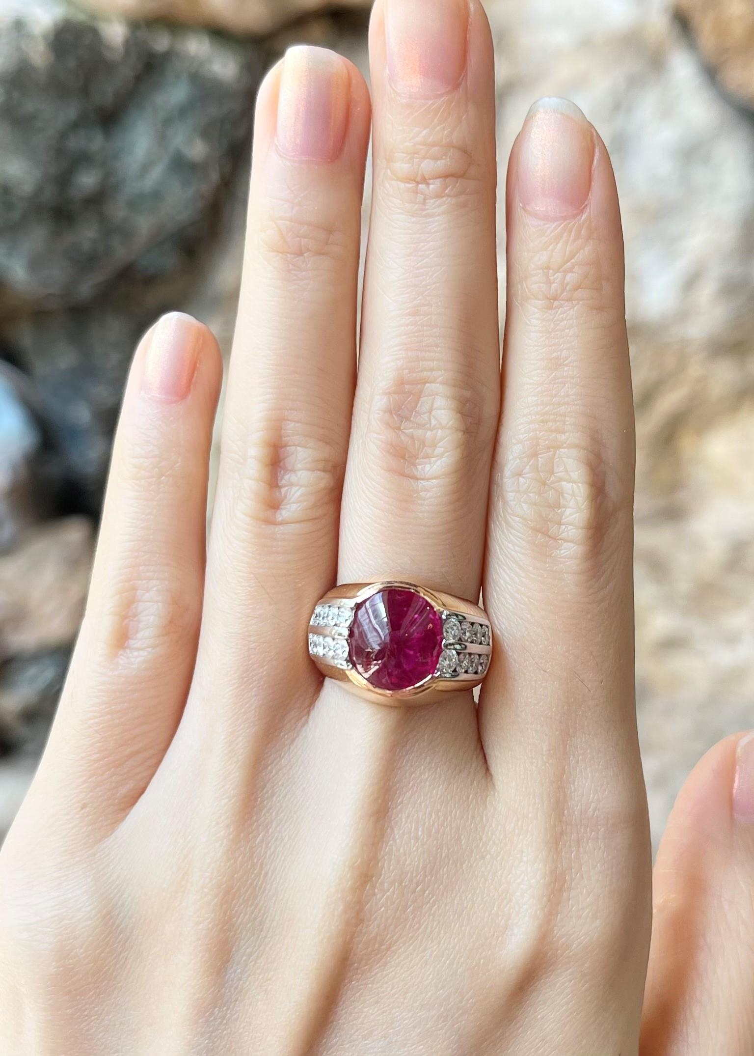 Anillo de Rubí con Diamante engastado en Oro Rosa de 18K en Nuevo estado para la venta en Bangkok, TH