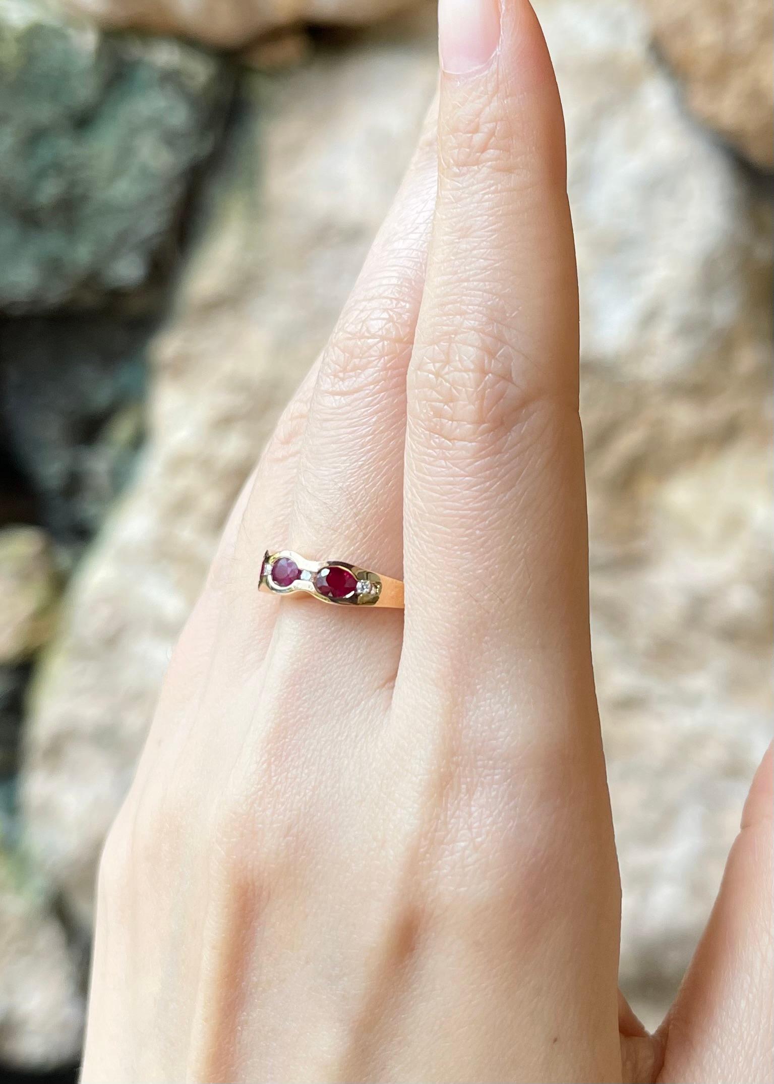 Anillo de Rubí con Diamante engastado en Oro Rosa de 18K en Nuevo estado para la venta en Bangkok, TH