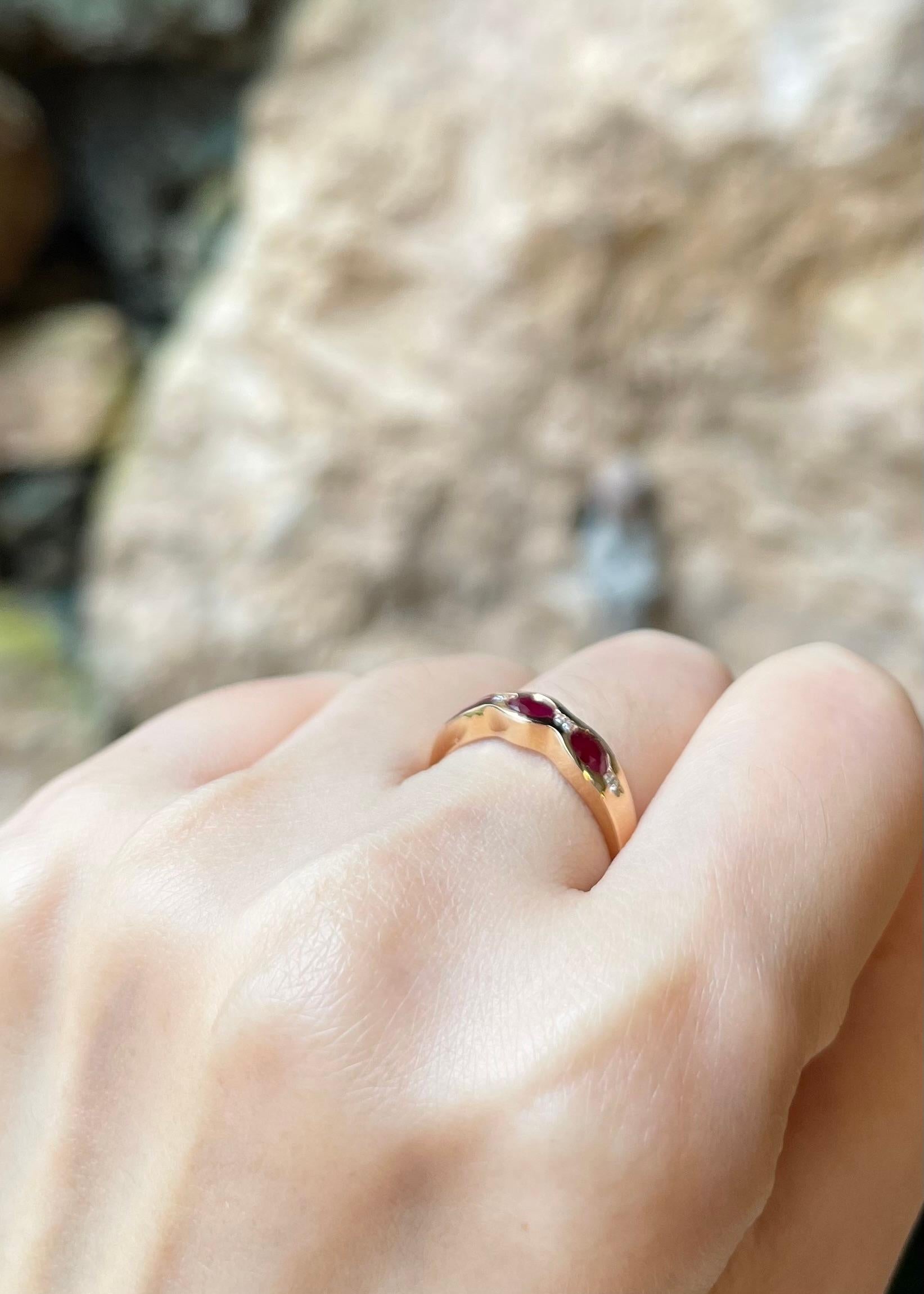 De las mujeres Anillo de Rubí con Diamante engastado en Oro Rosa de 18K en venta