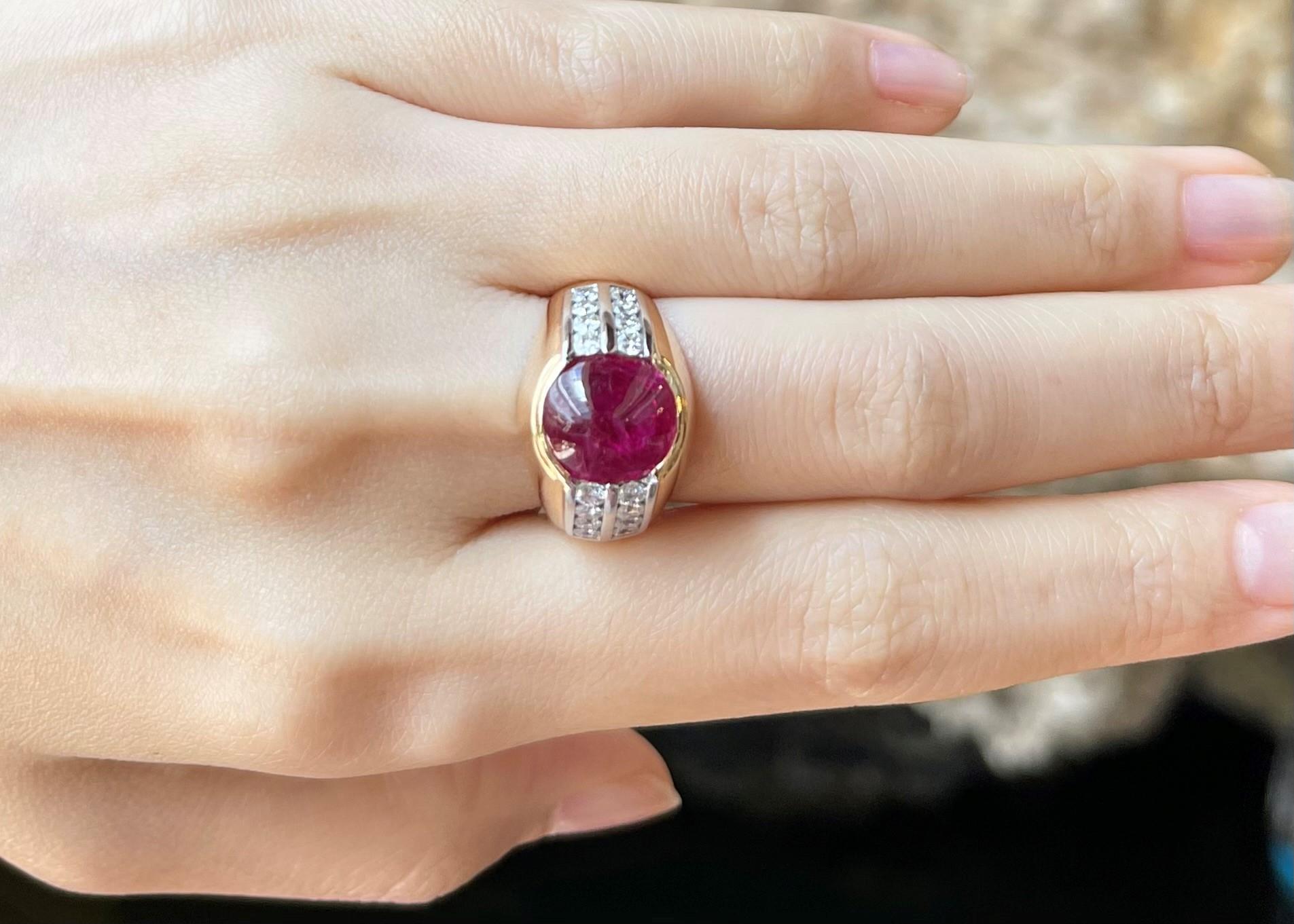 Anillo de Rubí con Diamante engastado en Oro Rosa de 18K en venta 1