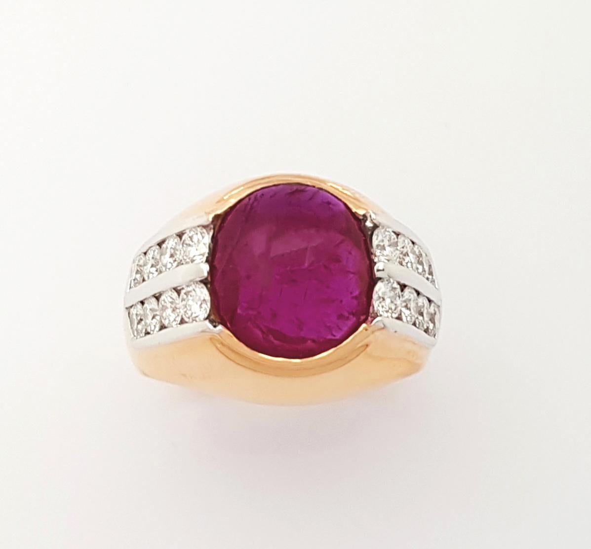 Anillo de Rubí con Diamante engastado en Oro Rosa de 18K en venta 2