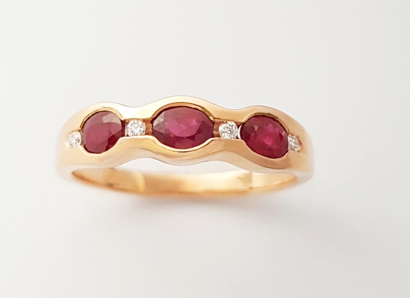 Anillo de Rubí con Diamante engastado en Oro Rosa de 18K en venta 2