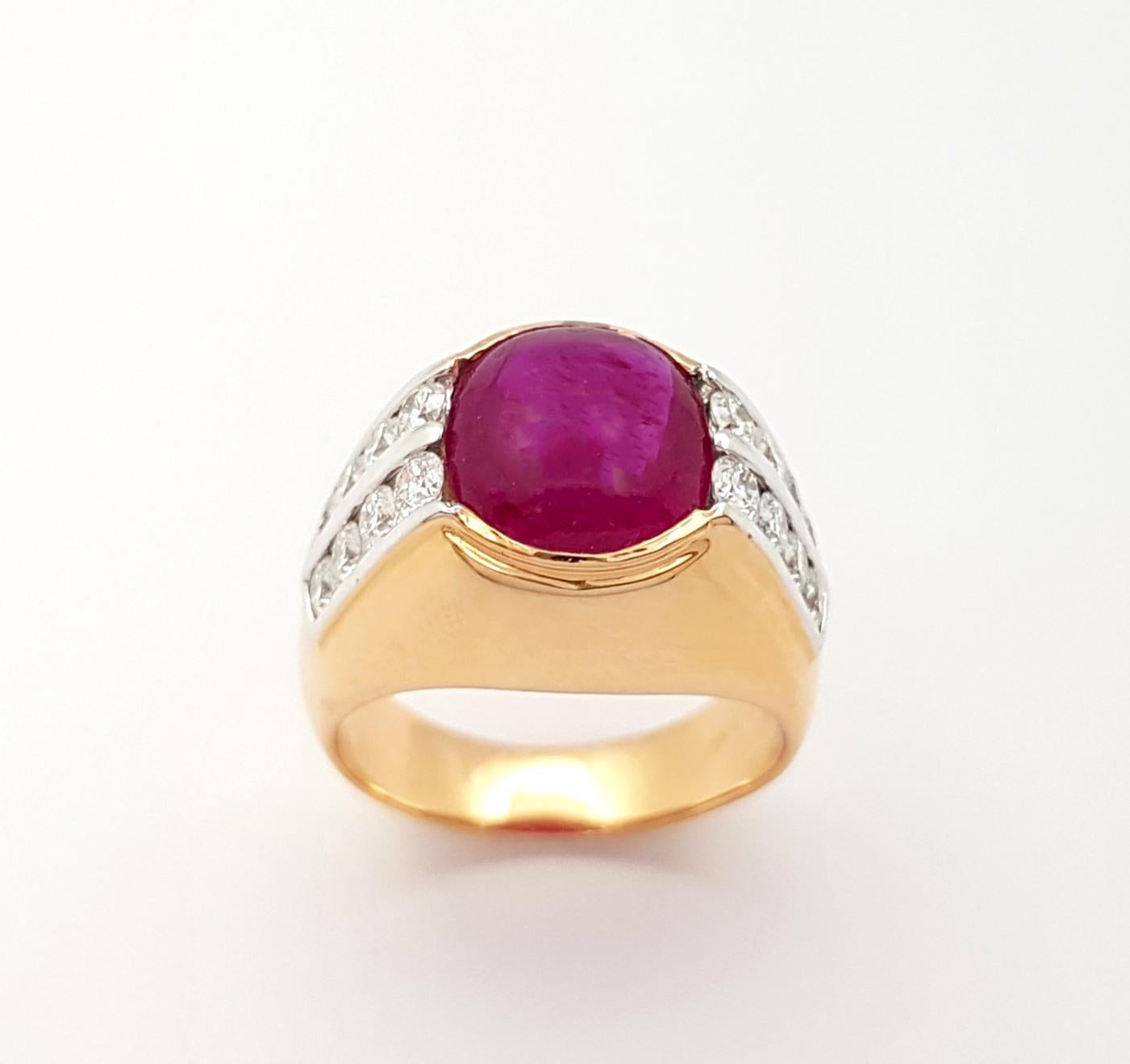 Anillo de Rubí con Diamante engastado en Oro Rosa de 18K en venta 3