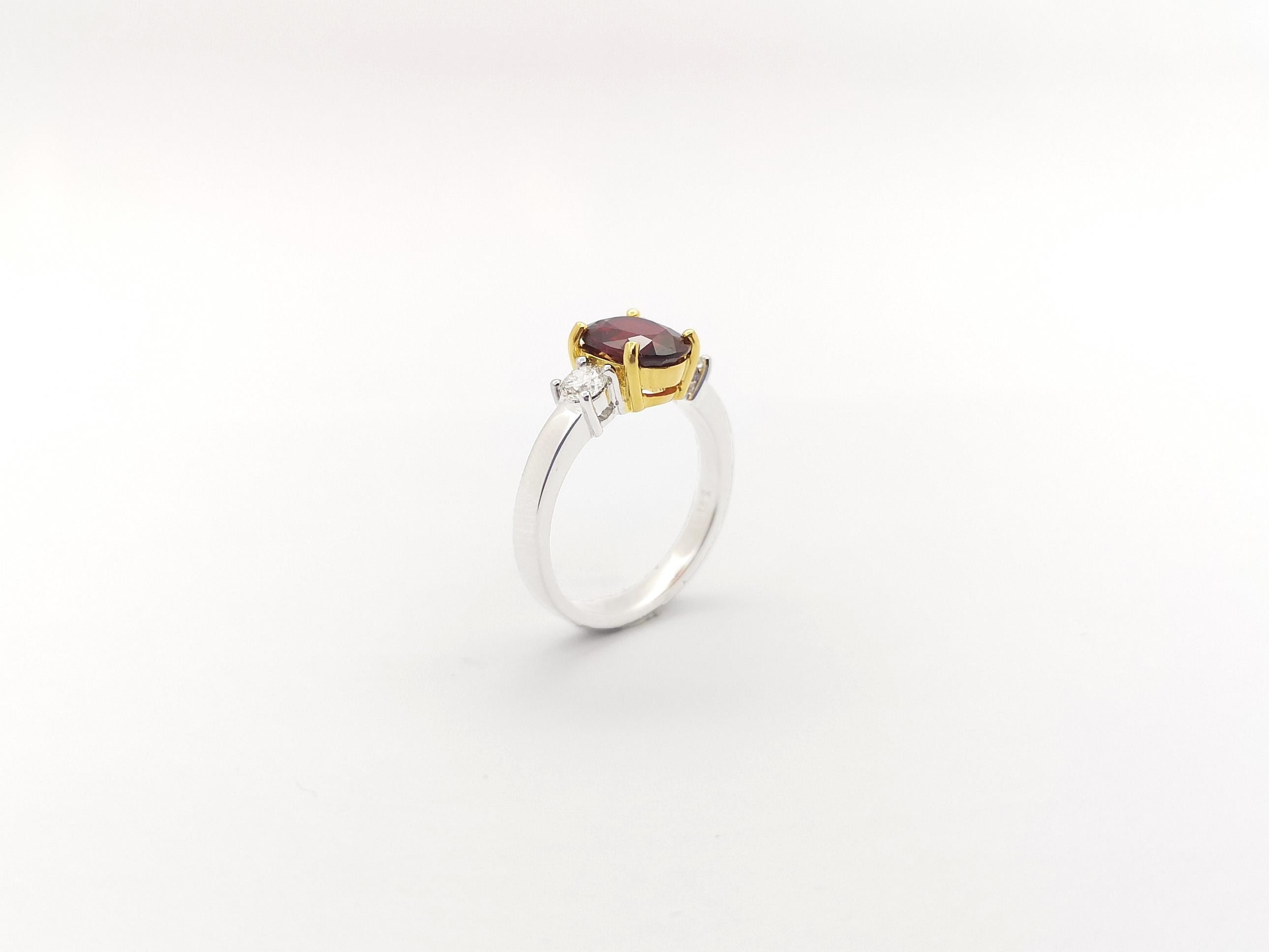 GIA-zertifizierter, nicht erhitzter Rubin mit Diamantring in 18 Karat Weißgoldfassung im Angebot 5
