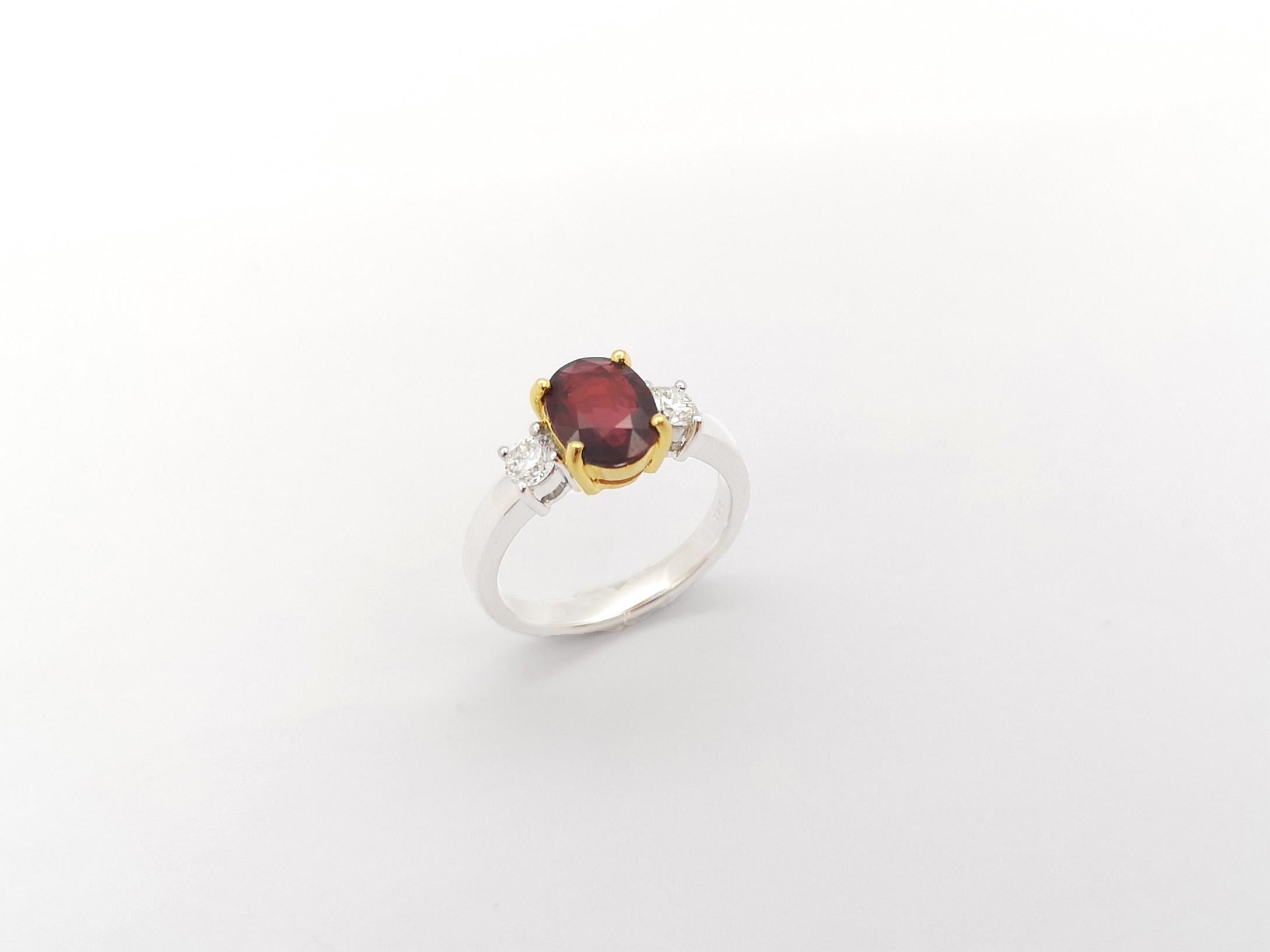 GIA-zertifizierter, nicht erhitzter Rubin mit Diamantring in 18 Karat Weißgoldfassung im Angebot 7