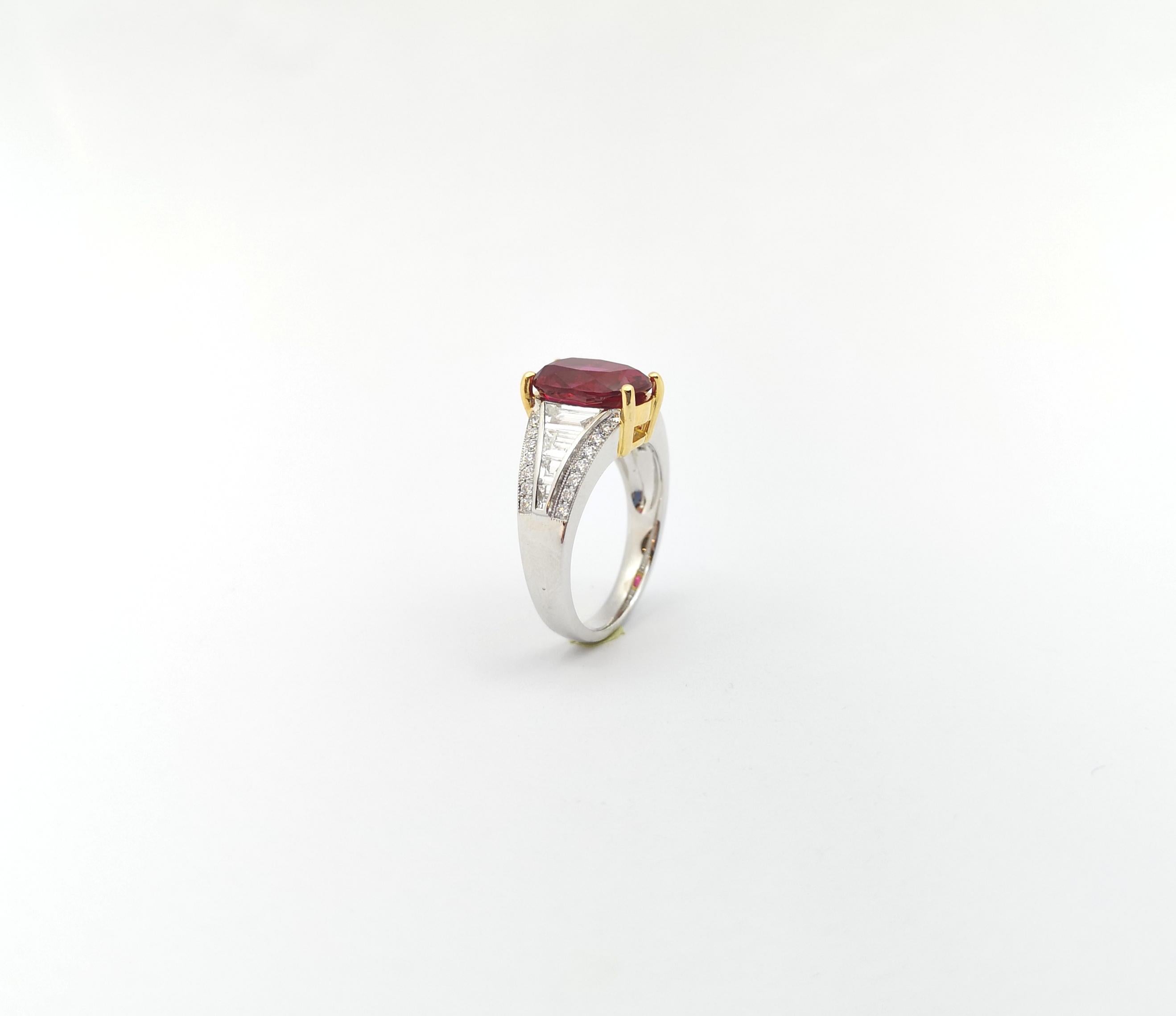 Anillo de Rubí Certificado GIA con Diamante engastado en Oro Blanco de 18K en venta 10