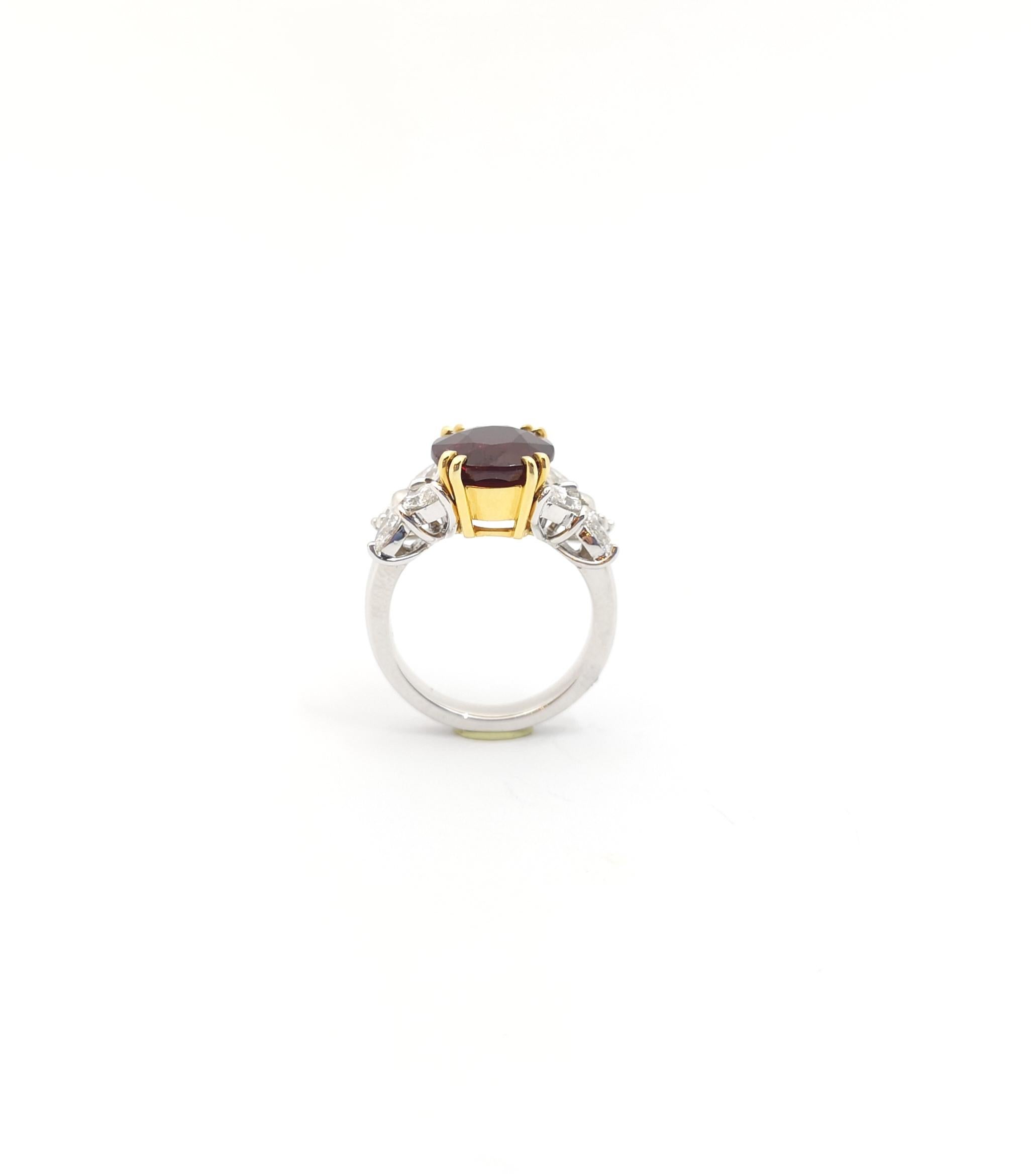 Rubin mit Diamantring in 18K Gelb/Weißgoldfassung im Angebot 4