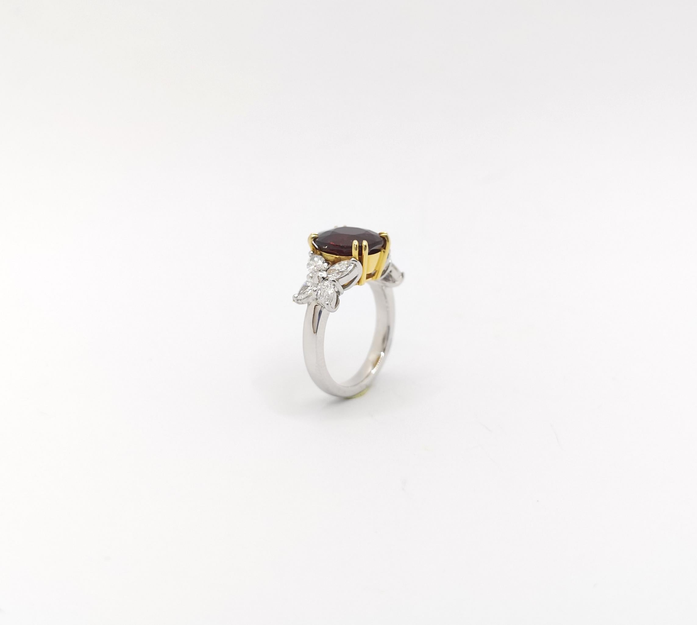 Rubin mit Diamantring in 18K Gelb/Weißgoldfassung im Angebot 5
