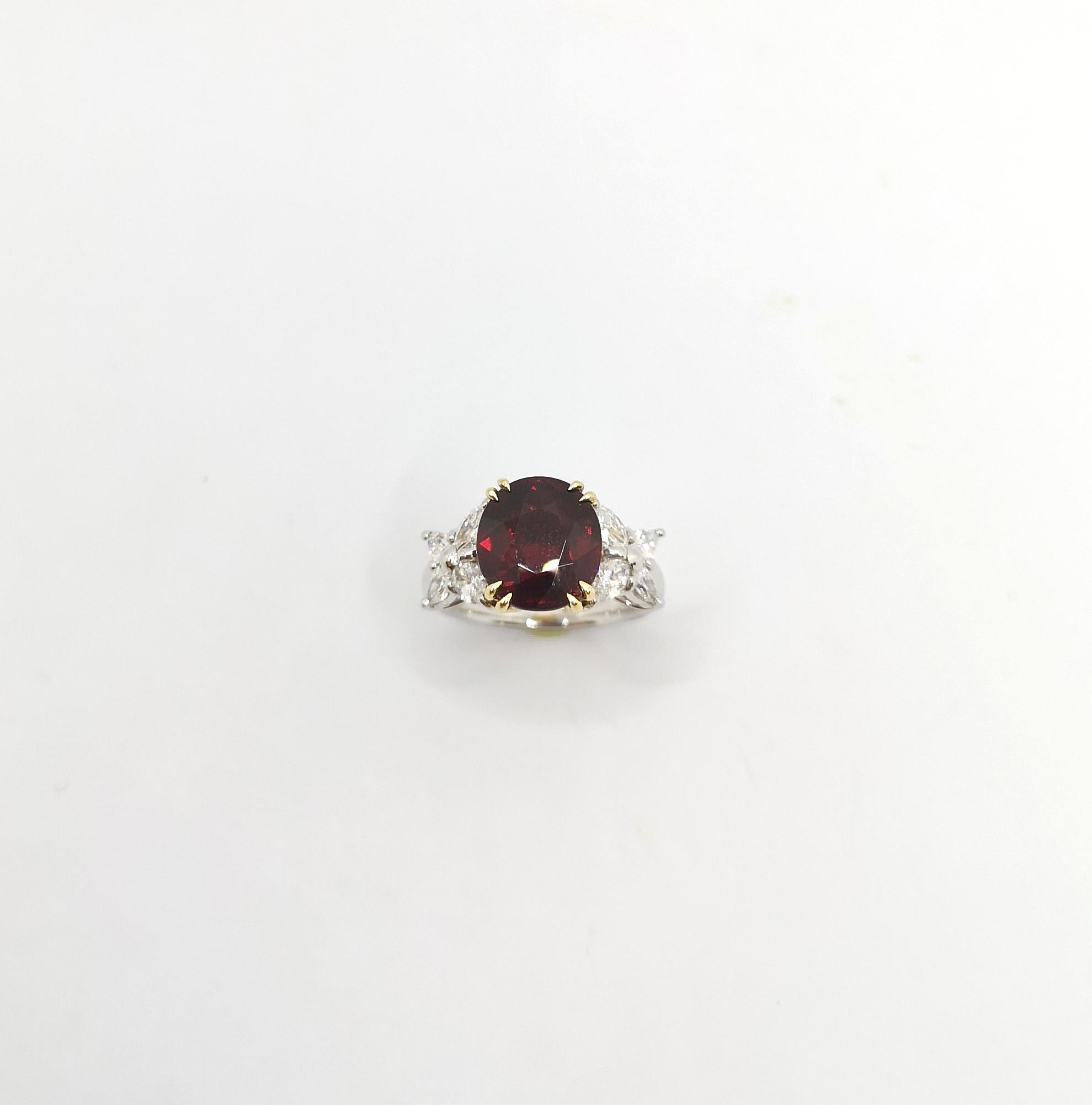 Rubin mit Diamantring in 18K Gelb/Weißgoldfassung im Angebot 6