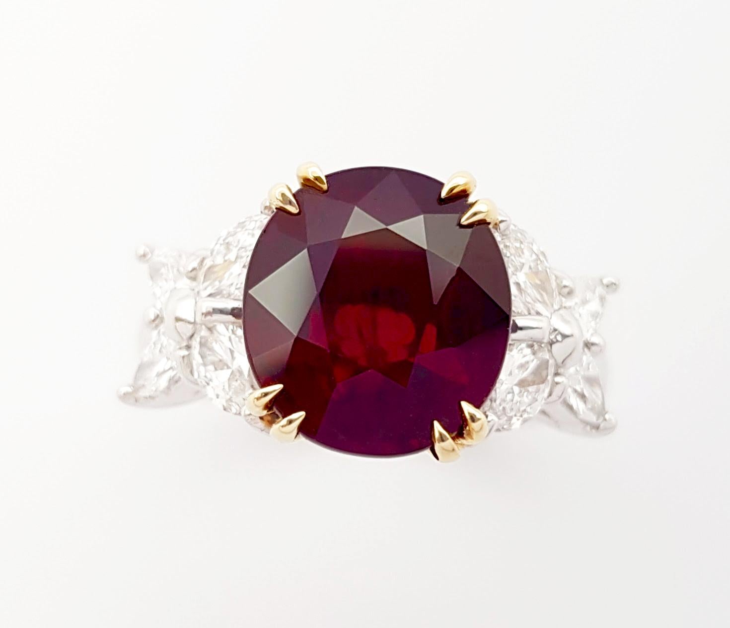 Rubin mit Diamantring in 18K Gelb/Weißgoldfassung im Angebot 1