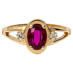 Ruby with Diamonds in Rose Gold Engagement Ring by Alexander Leyser