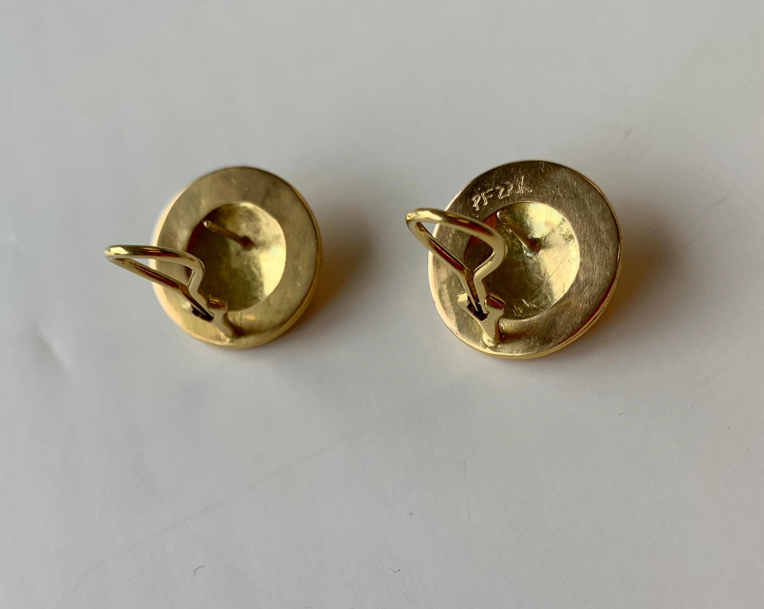 Ruby Yellow Gold 22-Karat Gold 18-Karat Gold Post and Clip Earrings For ...