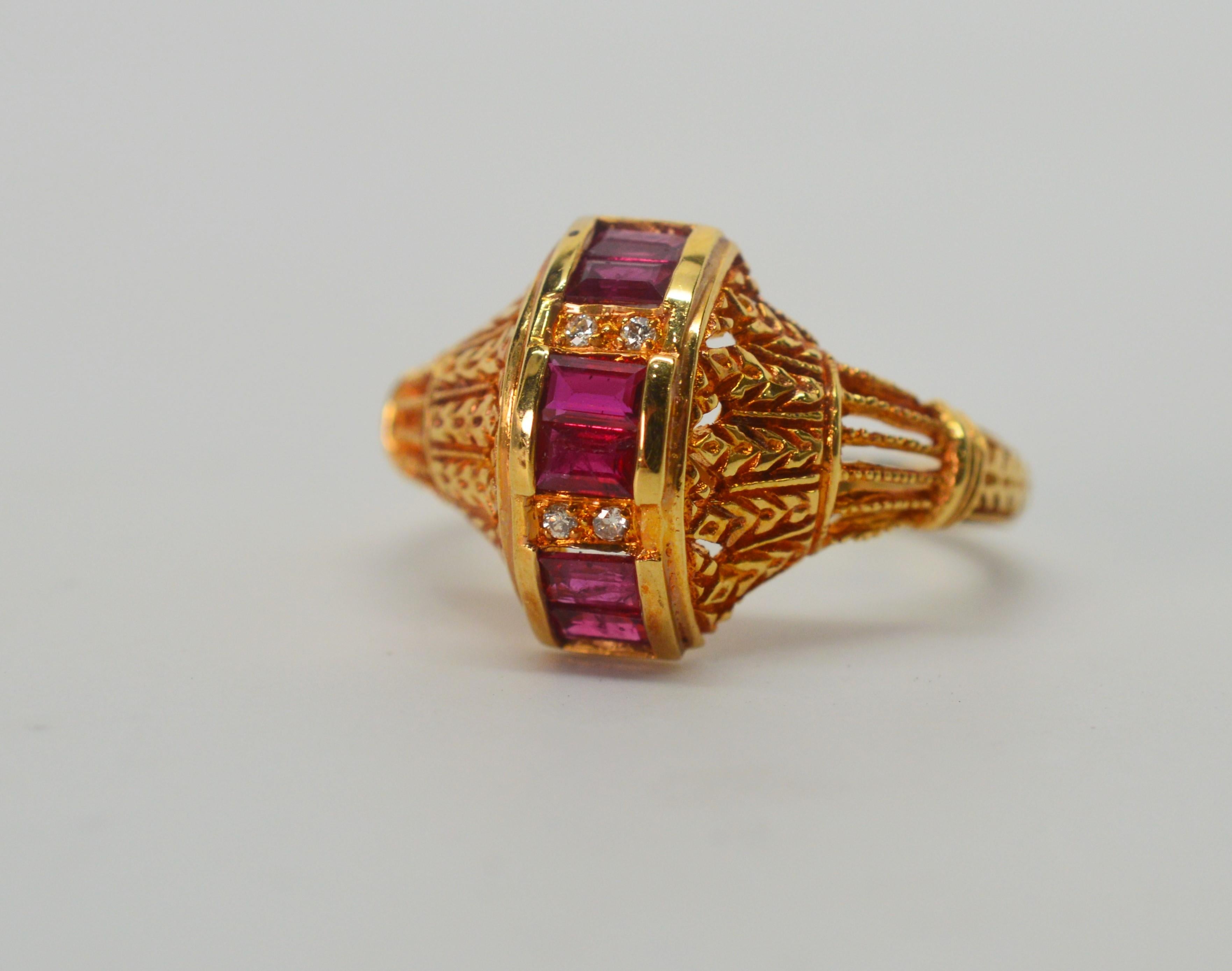 filigree ruby ring