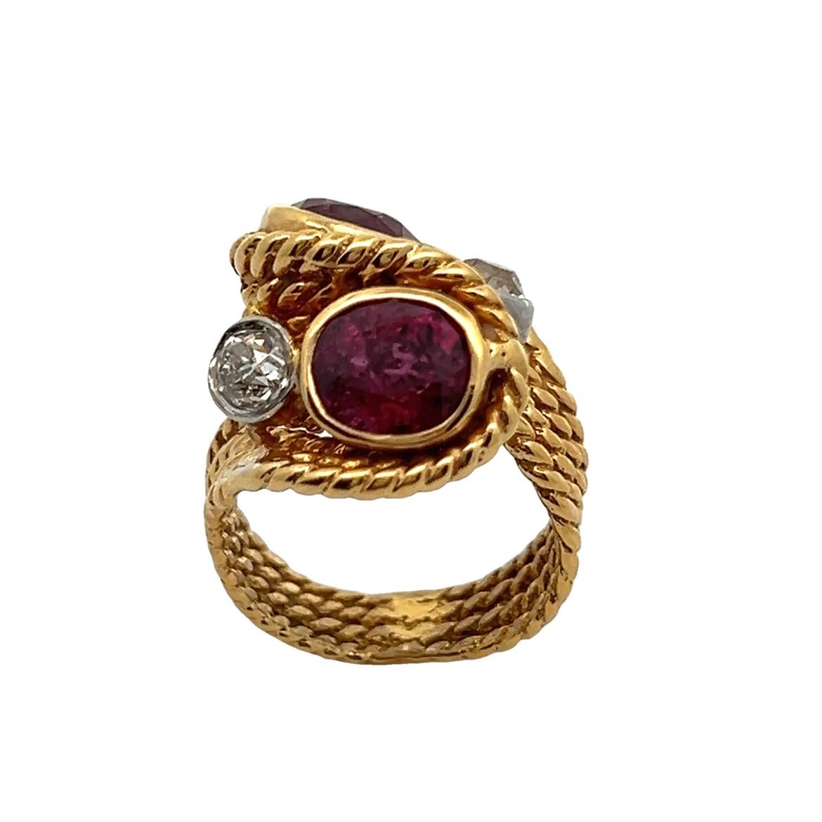 Ring mit Rubin You and Me im Zustand „Hervorragend“ im Angebot in New York, NY
