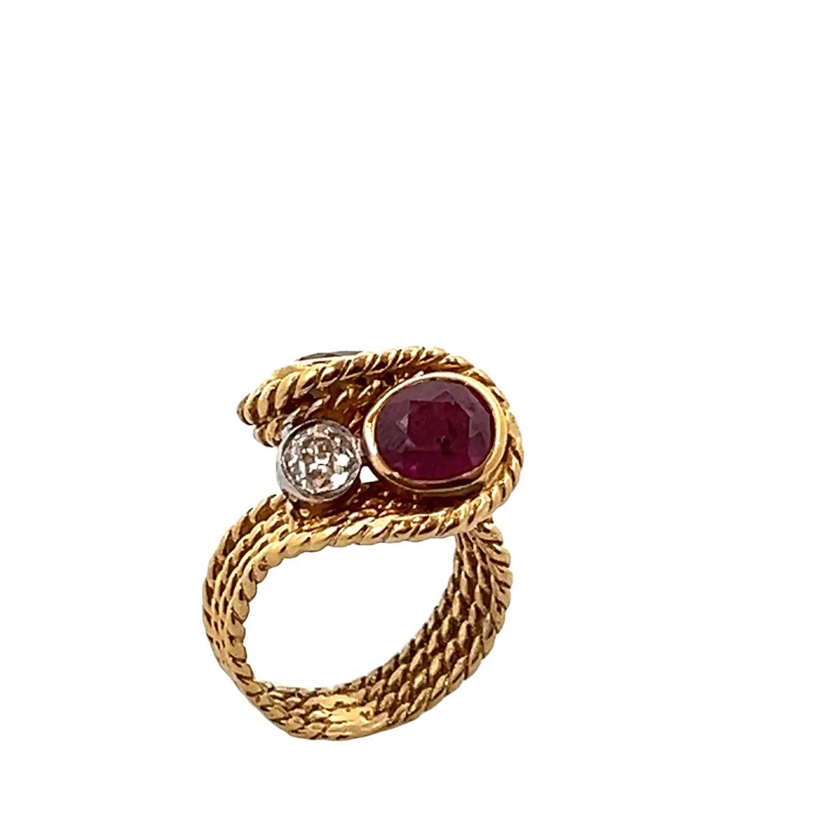 Ring mit Rubin You and Me Damen im Angebot