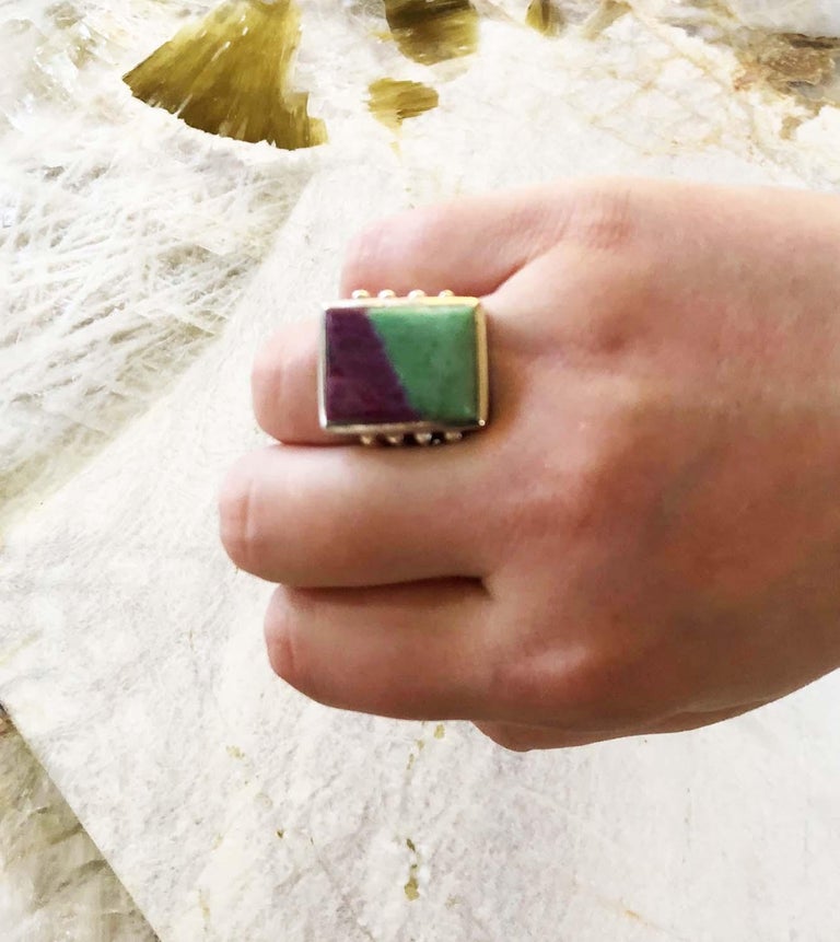 Ruby Zoisite Ring Boho Ring Natural Stone Statement Ring 925 Sterling Silver Ring Beautiful Ring Handmade Ruby Zoisite Jewelry