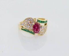 Festive Elegance: The "Merry Christmas" Ruby & Emerald Ring