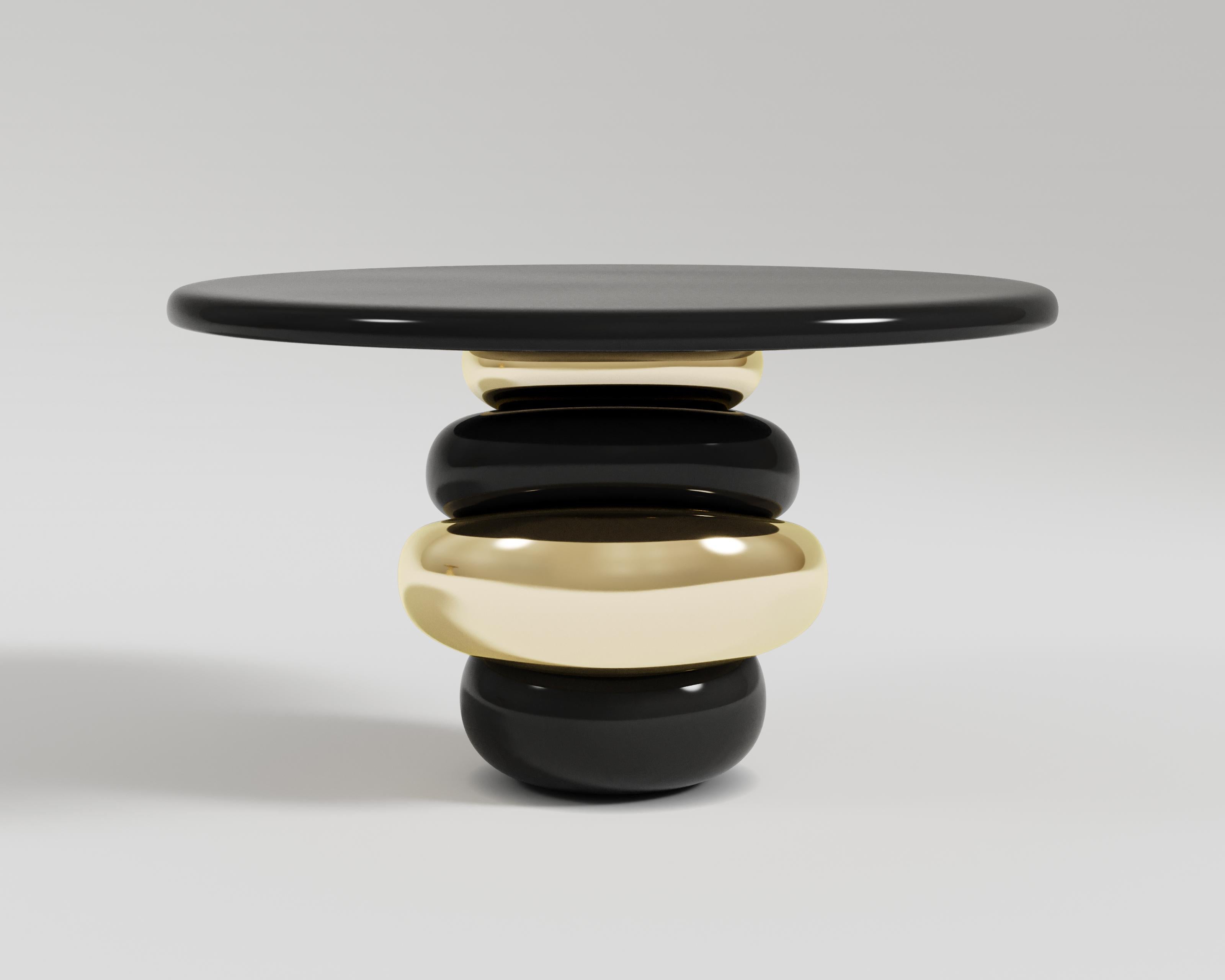 Ruche-Konsole aus schwarzem Lack und polierter Bronze von Palena Furniture (Art déco) im Angebot