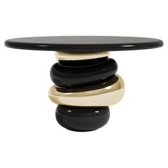 Ruche Console Black Lacquer And Polished Bronze by Palena Furniture