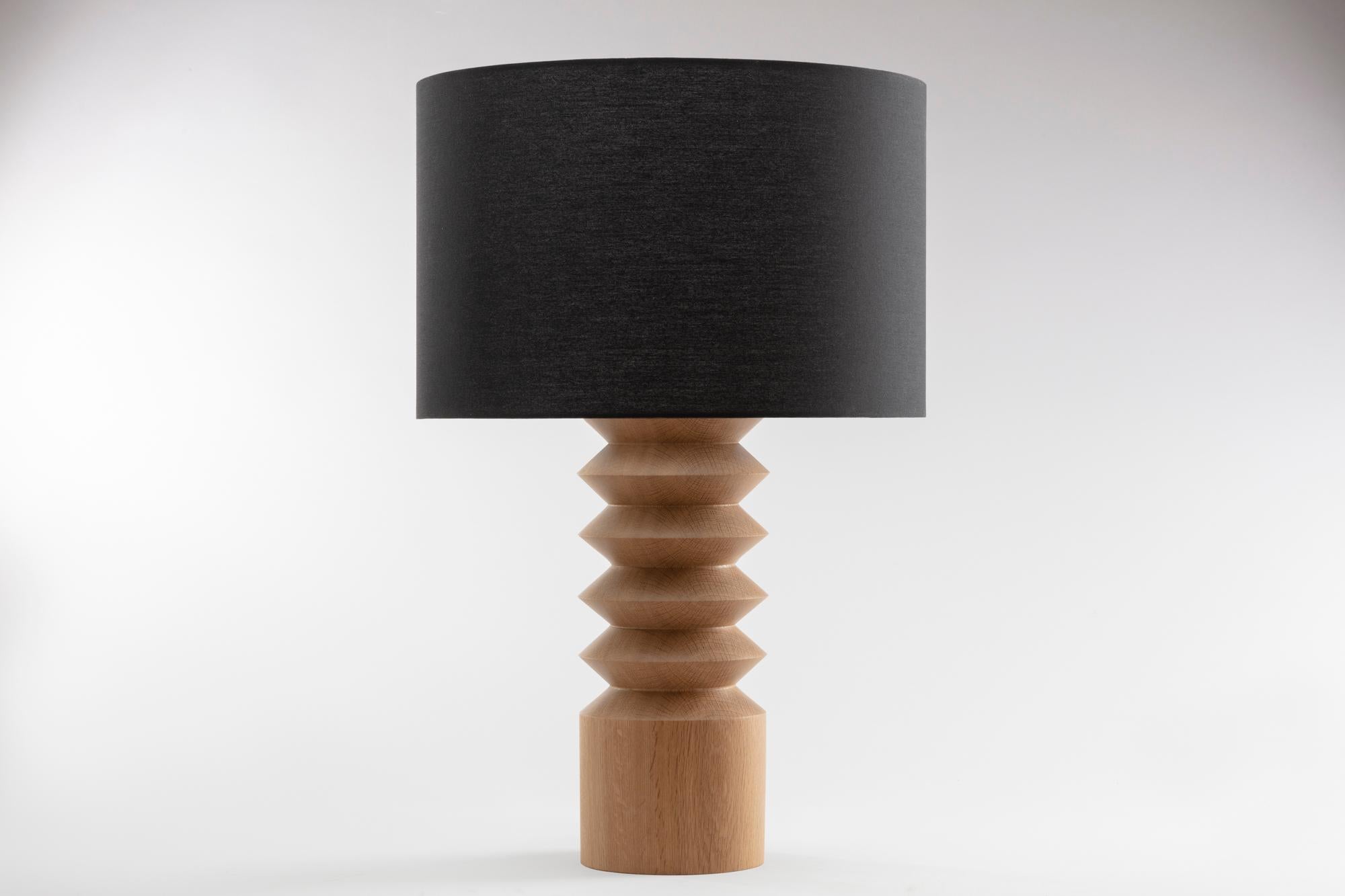 Modern Ruche Table Lamp in White Oak  For Sale