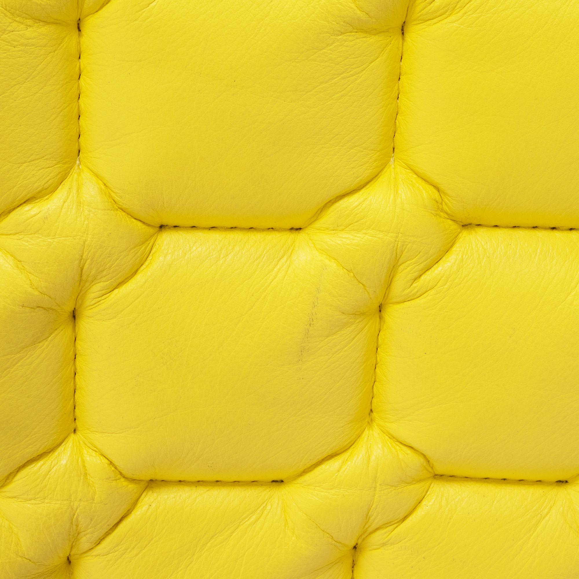 Ruché Yellow Leather Sofa by Inga Sempé for Ligne Roset, 2010 2