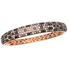 RUCHI Pulsera de oro rosa con pavé de diamantes negros, marrones y blancos